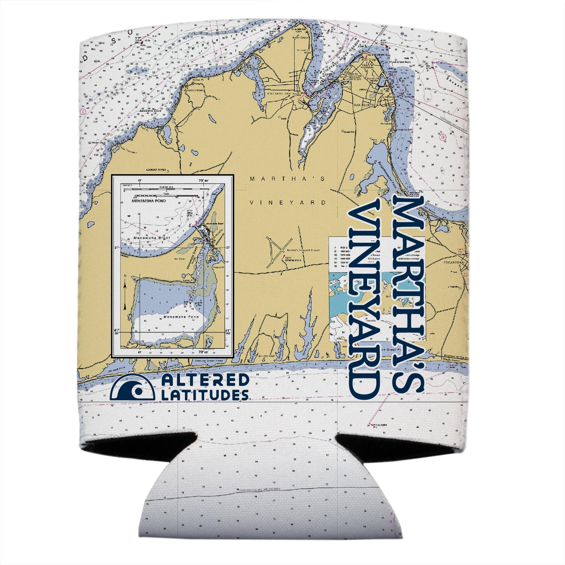 Vapor Apparel Sun Protection Marthas Vineyard Chart Can Cooler (4-Pack)