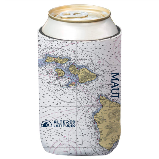 Maui, Hawaii Chart Can Cooler (4-Pack)