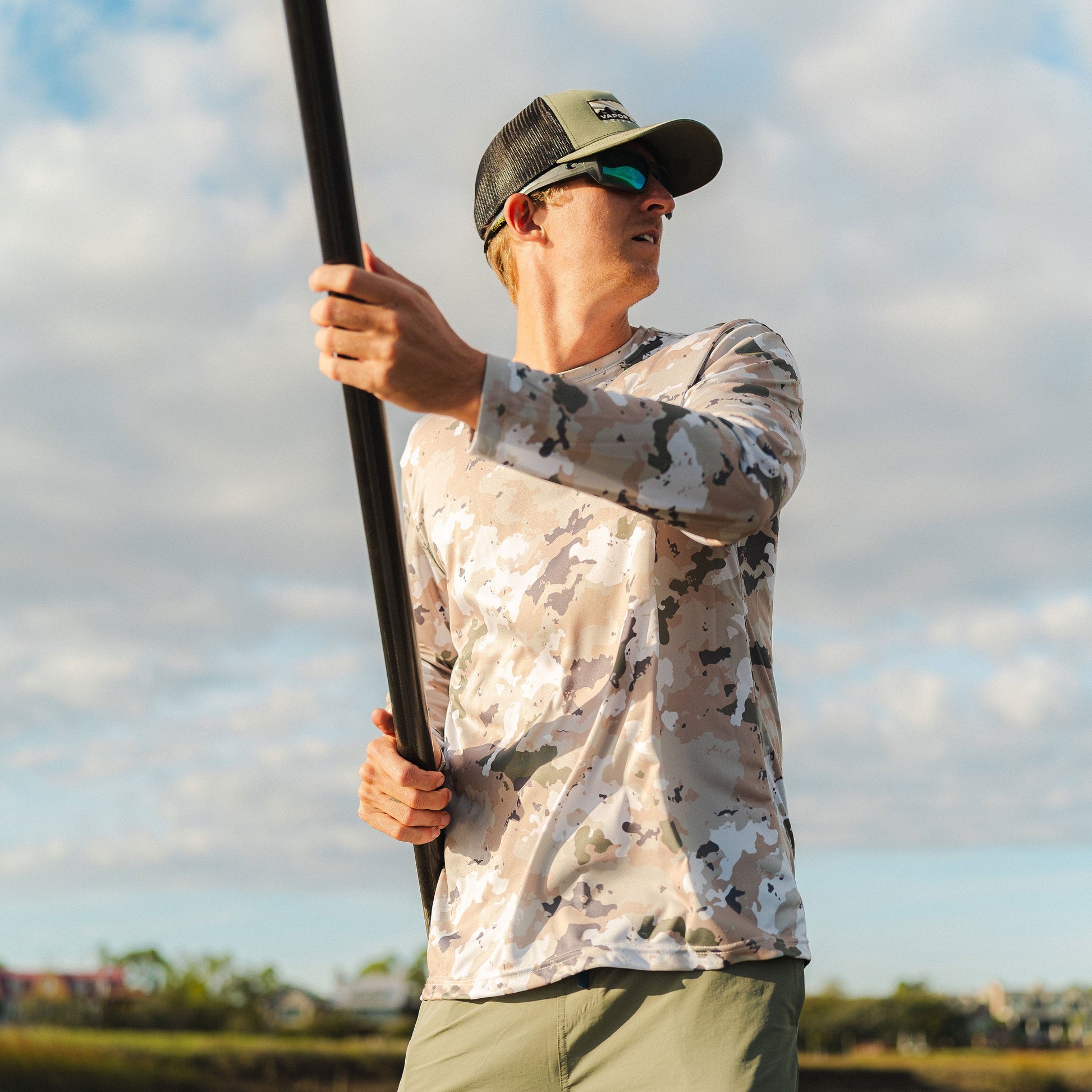 Vapor Apparel Sun Protection Men's Core Camo Solar Long Sleeve Shirt