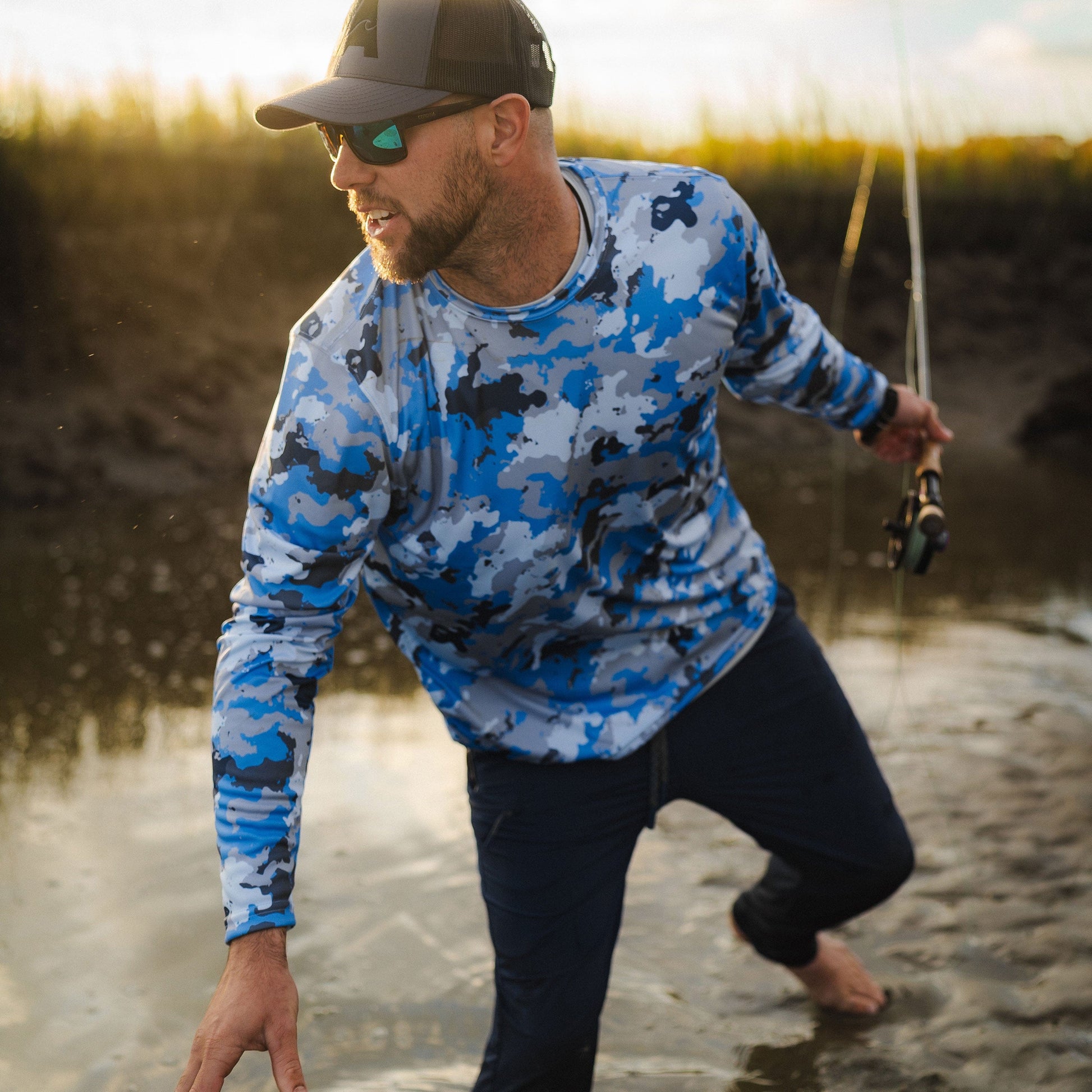 Vapor Apparel Sun Protection Men's Core Camo Solar Long Sleeve Shirt