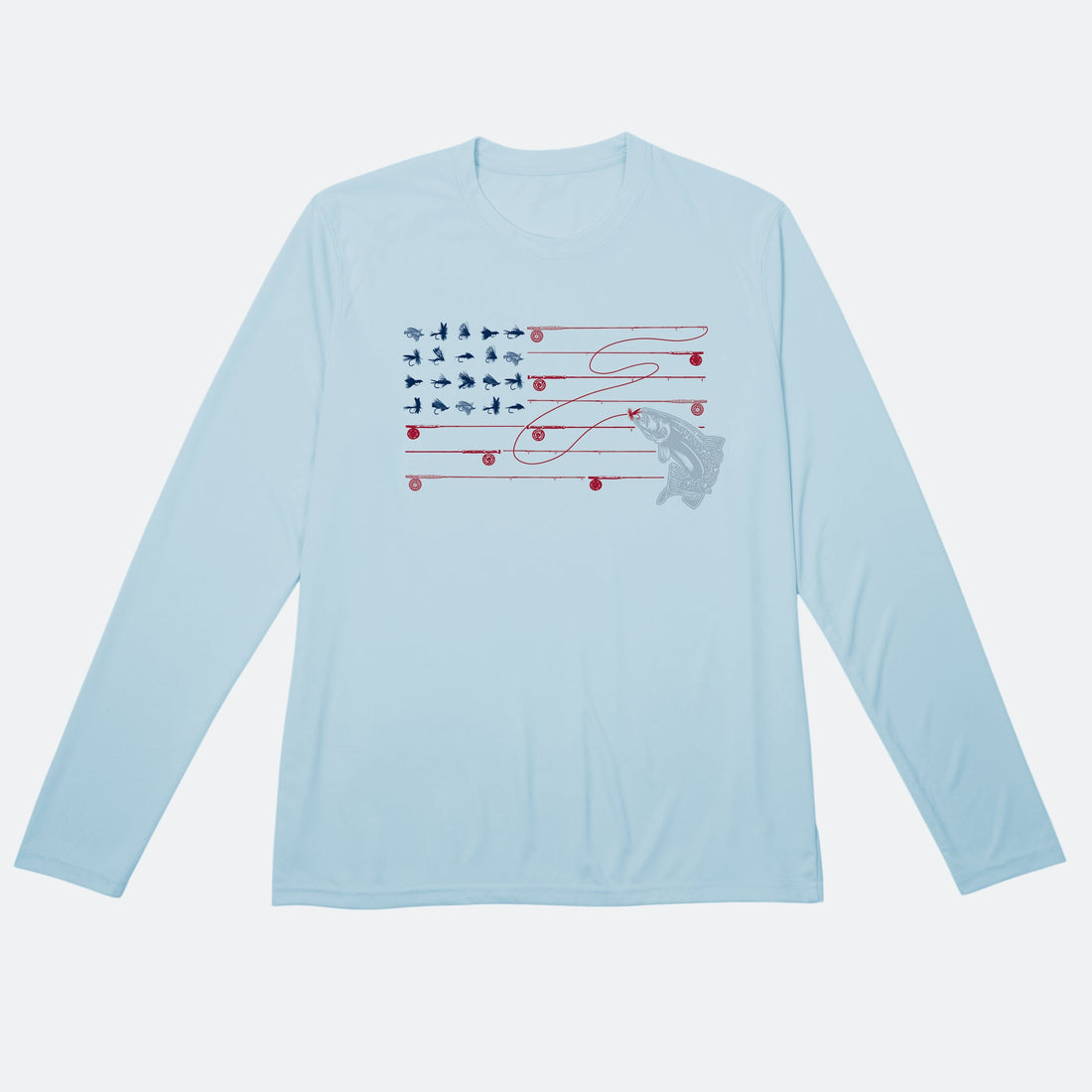Vapor Apparel Sun Protection Men's Fly Fishing Flag Solar Long Sleeve
