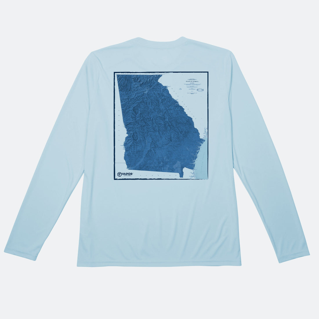 Vapor Apparel Sun Protection Men's GA State Map Solar Long Sleeve