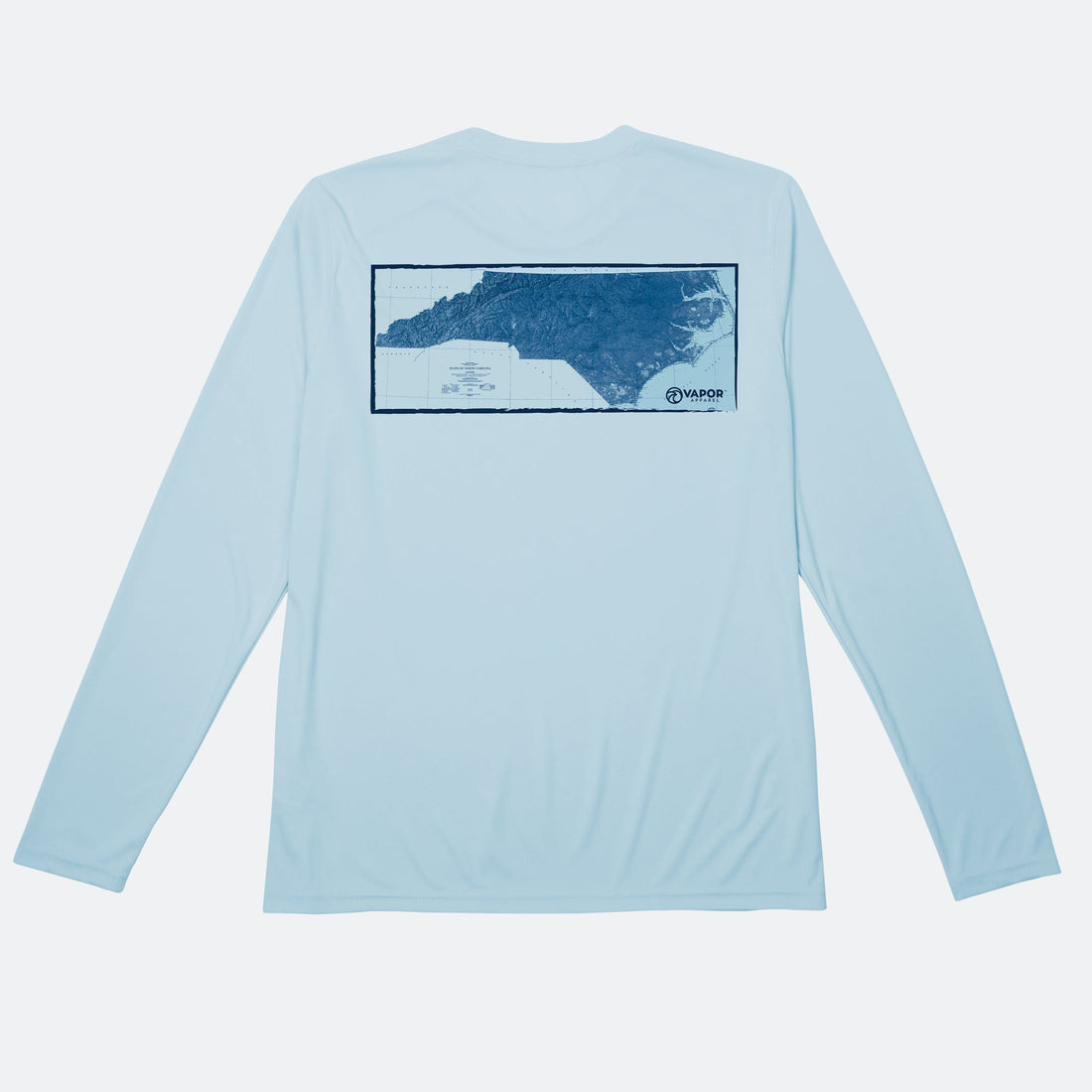 Vapor Apparel Sun Protection Men's NC State Map Solar Long Sleeve