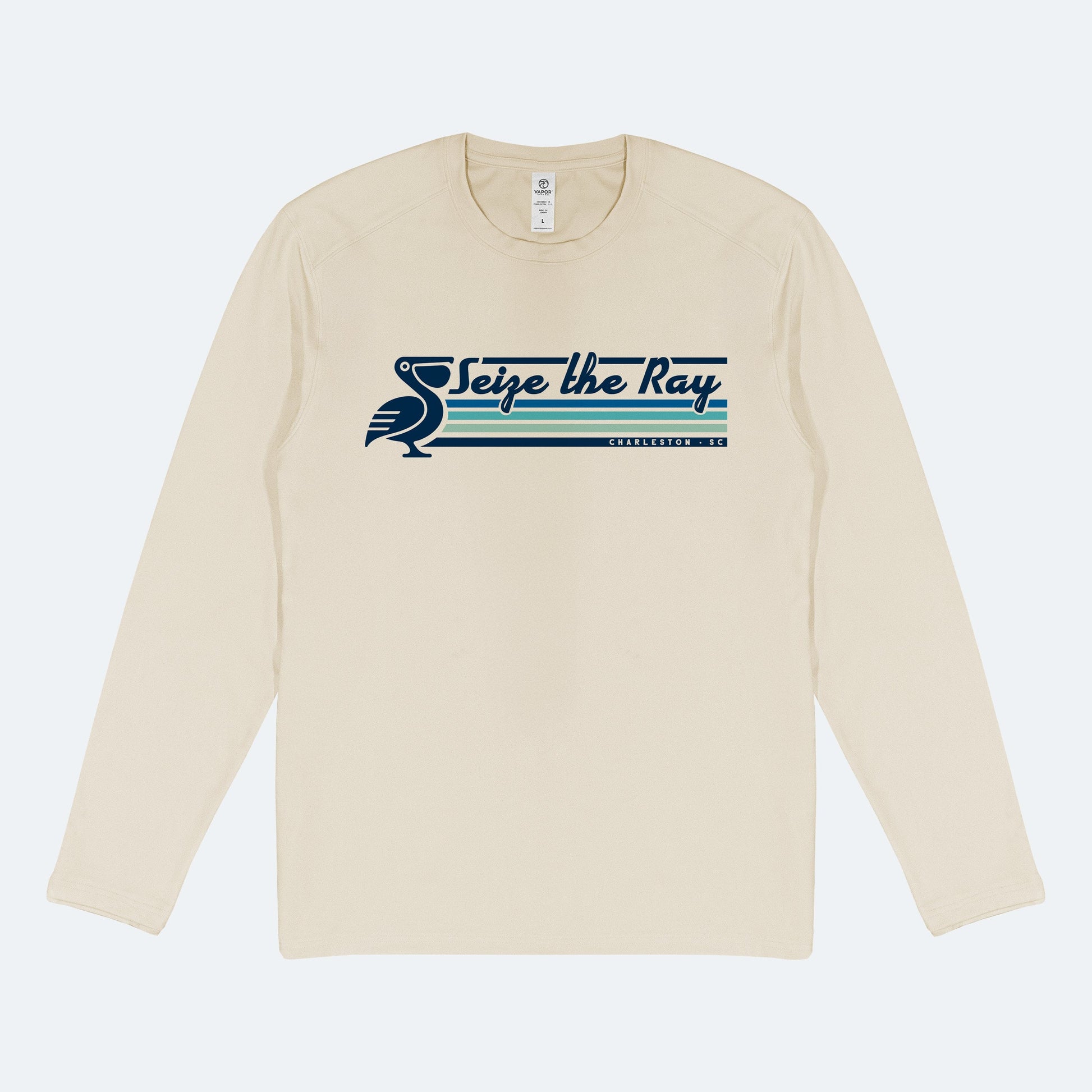 Vapor Apparel Sun Protection Men's Pelican Stripes Midweight Long Sleeve
