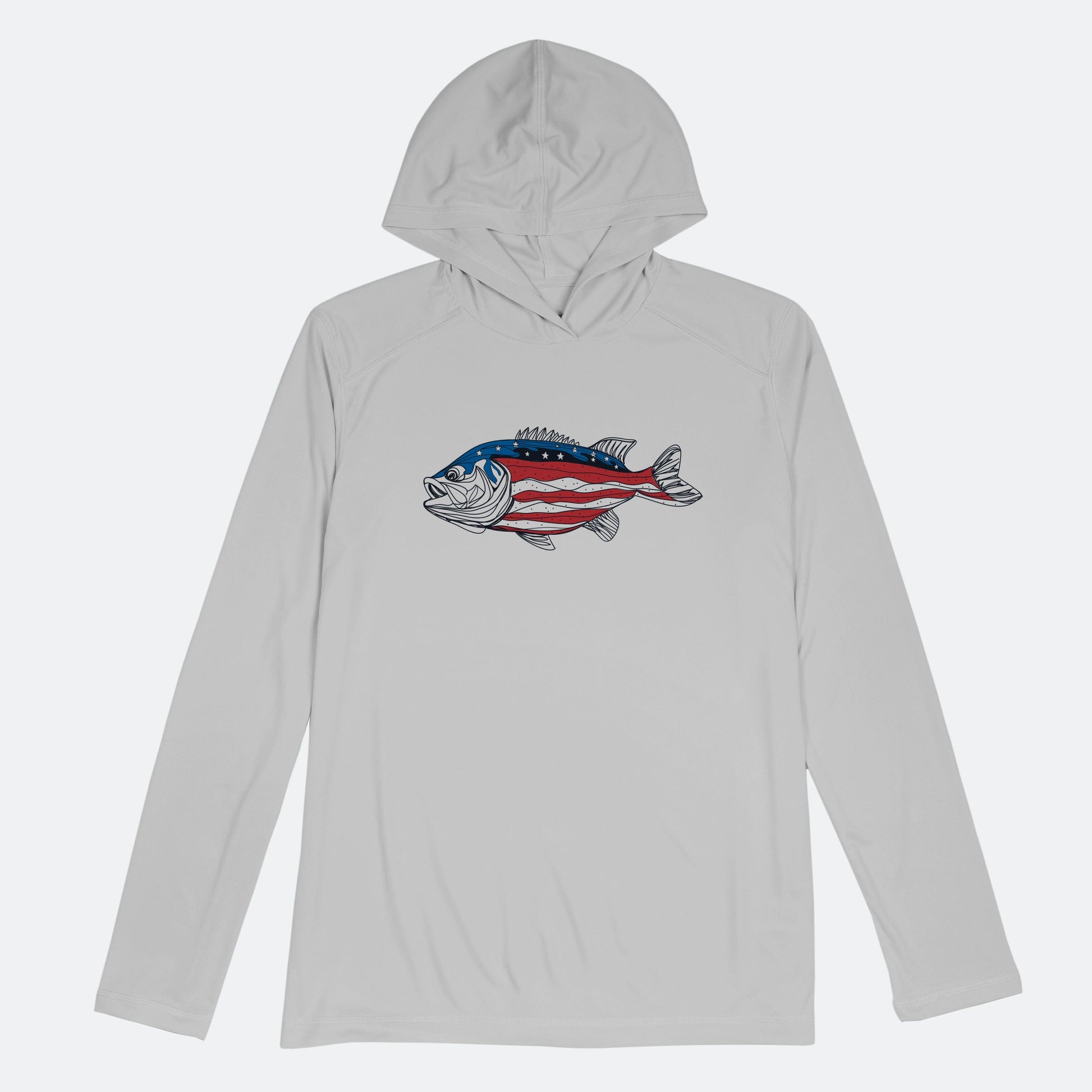 Vapor Apparel Sun Protection Men's US Bass Flag Solar Hoodie