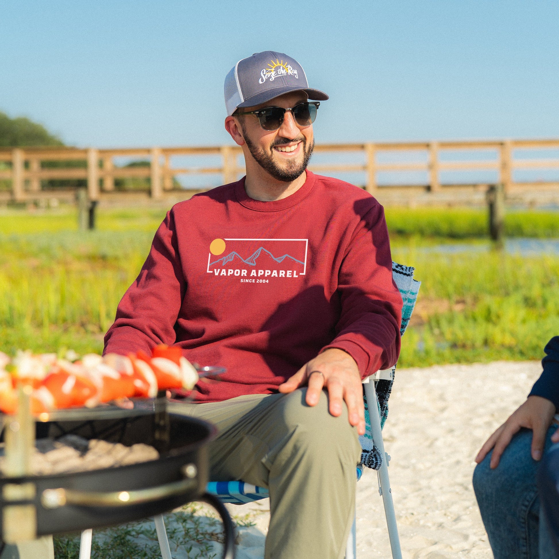 Vapor Apparel Sun Protection Mountain Fleece Crew