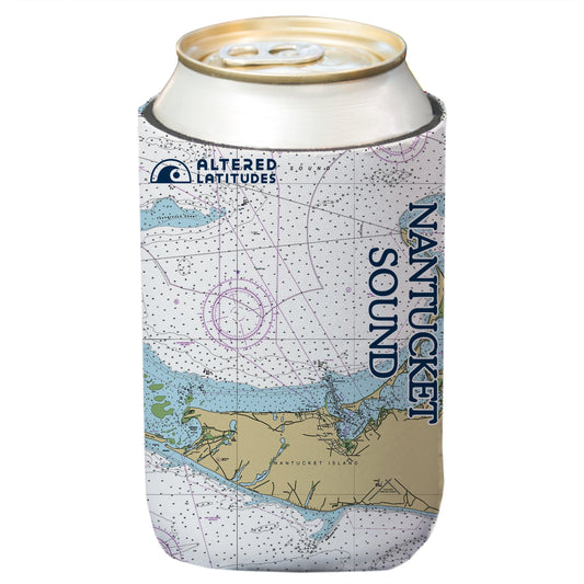 Nantucket Sound Chart Can Cooler (4-Pack)