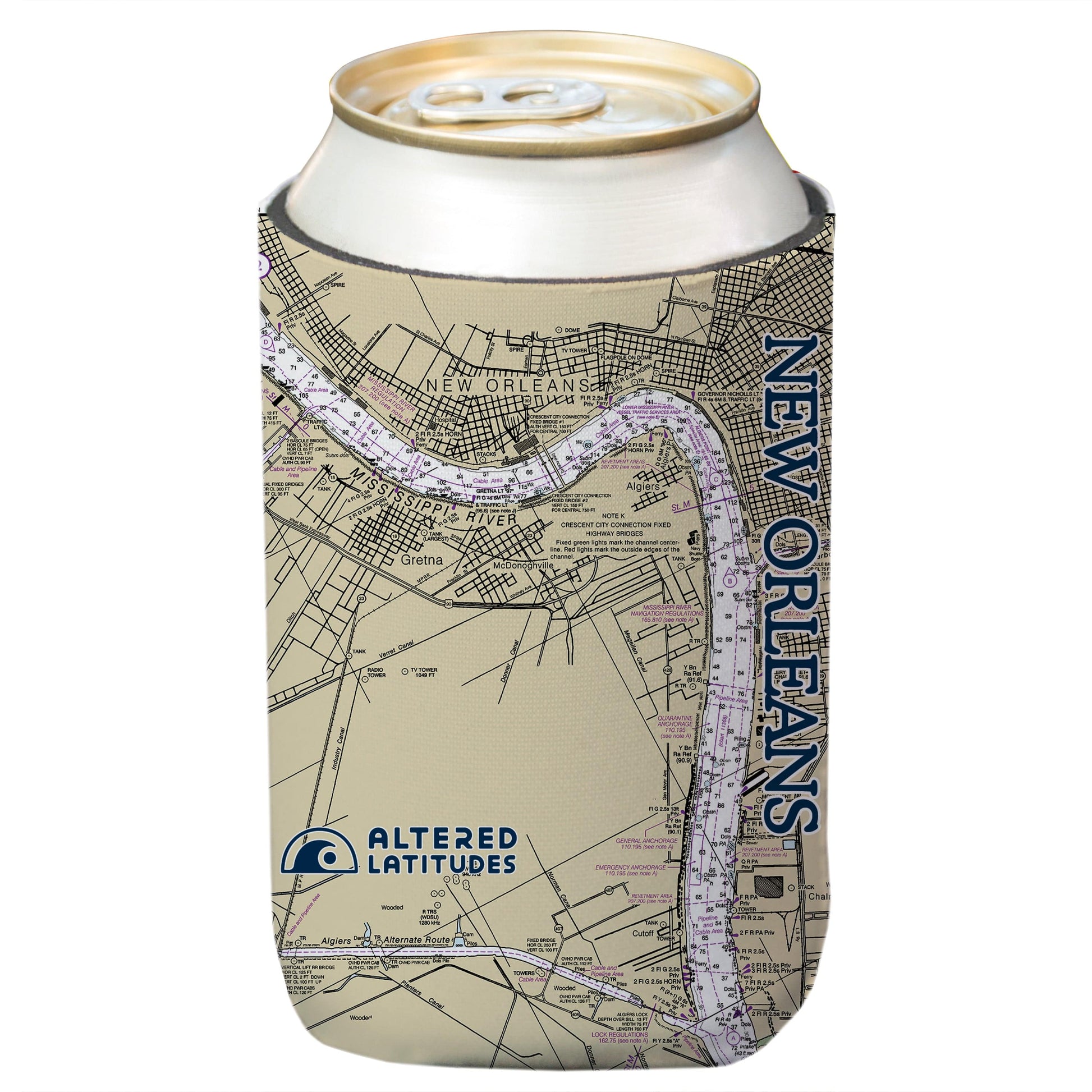 Vapor Apparel Sun Protection New Orleans Chart Can Cooler (4-Pack)