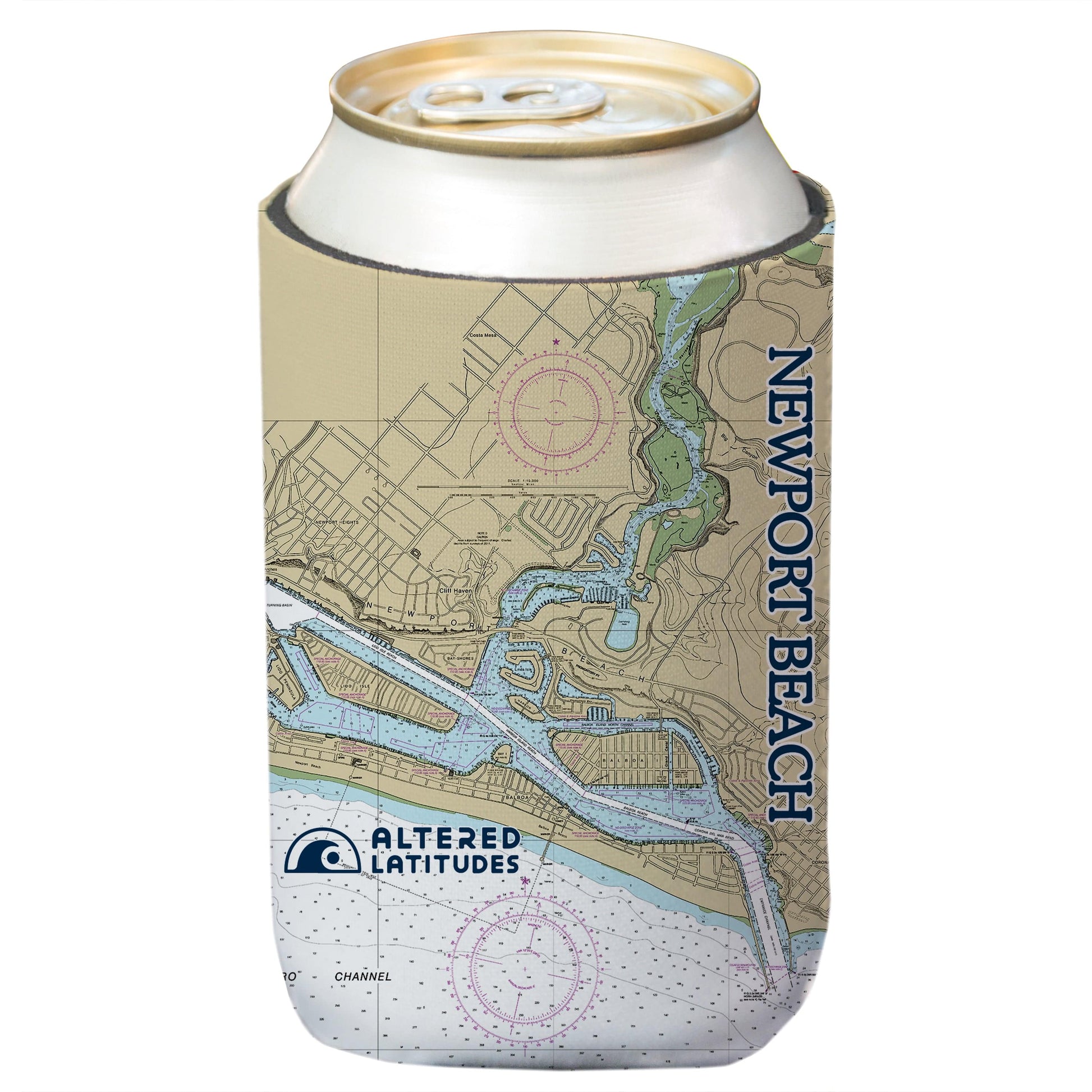 Vapor Apparel Sun Protection Newport Beach, CA Chart Can Cooler (4-Pack)