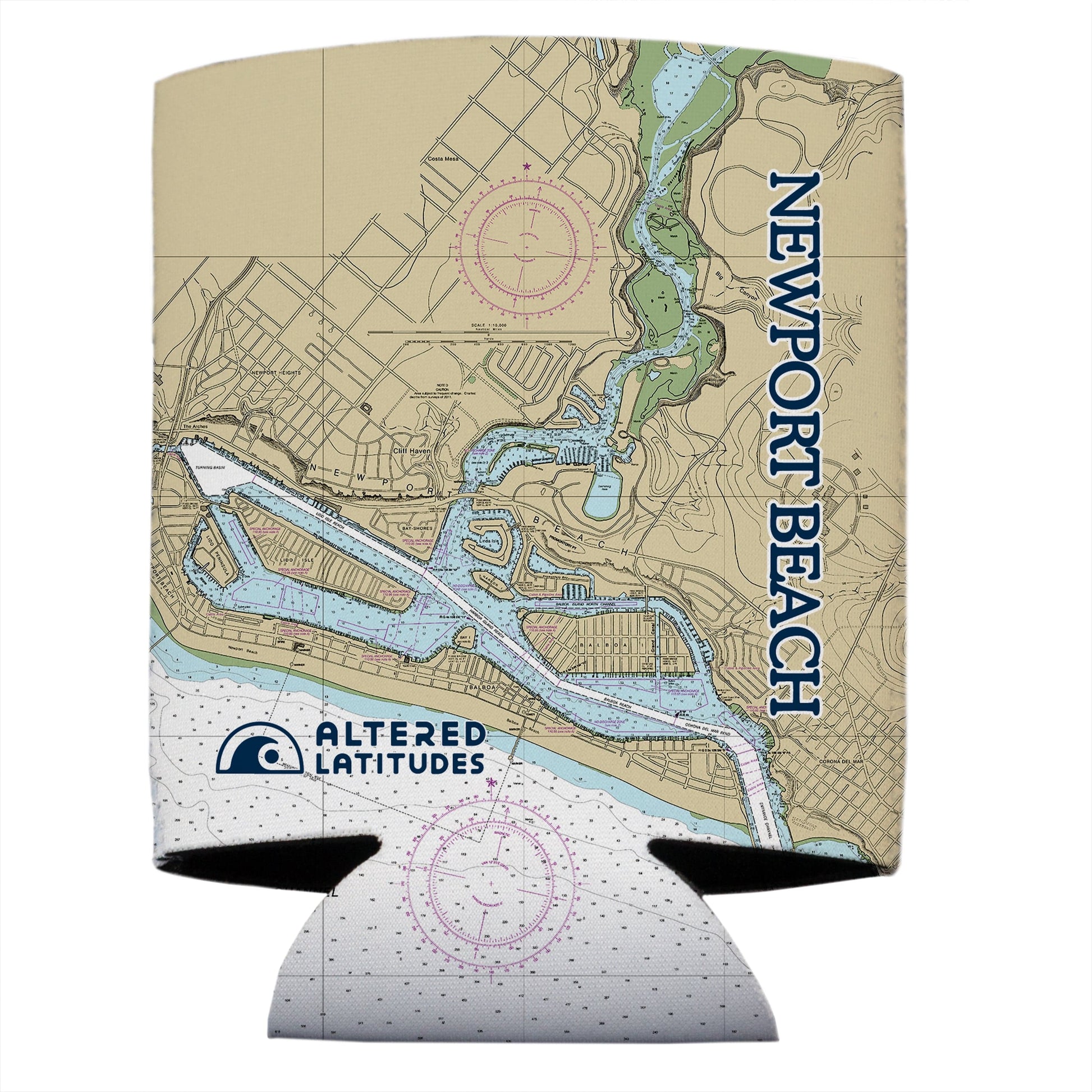 Vapor Apparel Sun Protection Newport Beach, CA Chart Can Cooler (4-Pack)