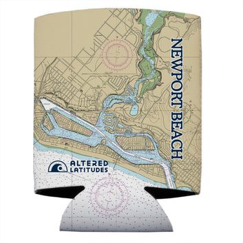 Newport Beach, CA Chart Can Cooler (4-Pack)