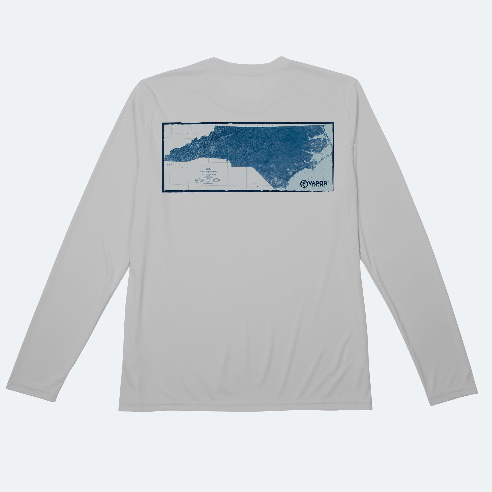 Vapor Apparel Sun Protection North Carolina Map Solar Long Sleeve