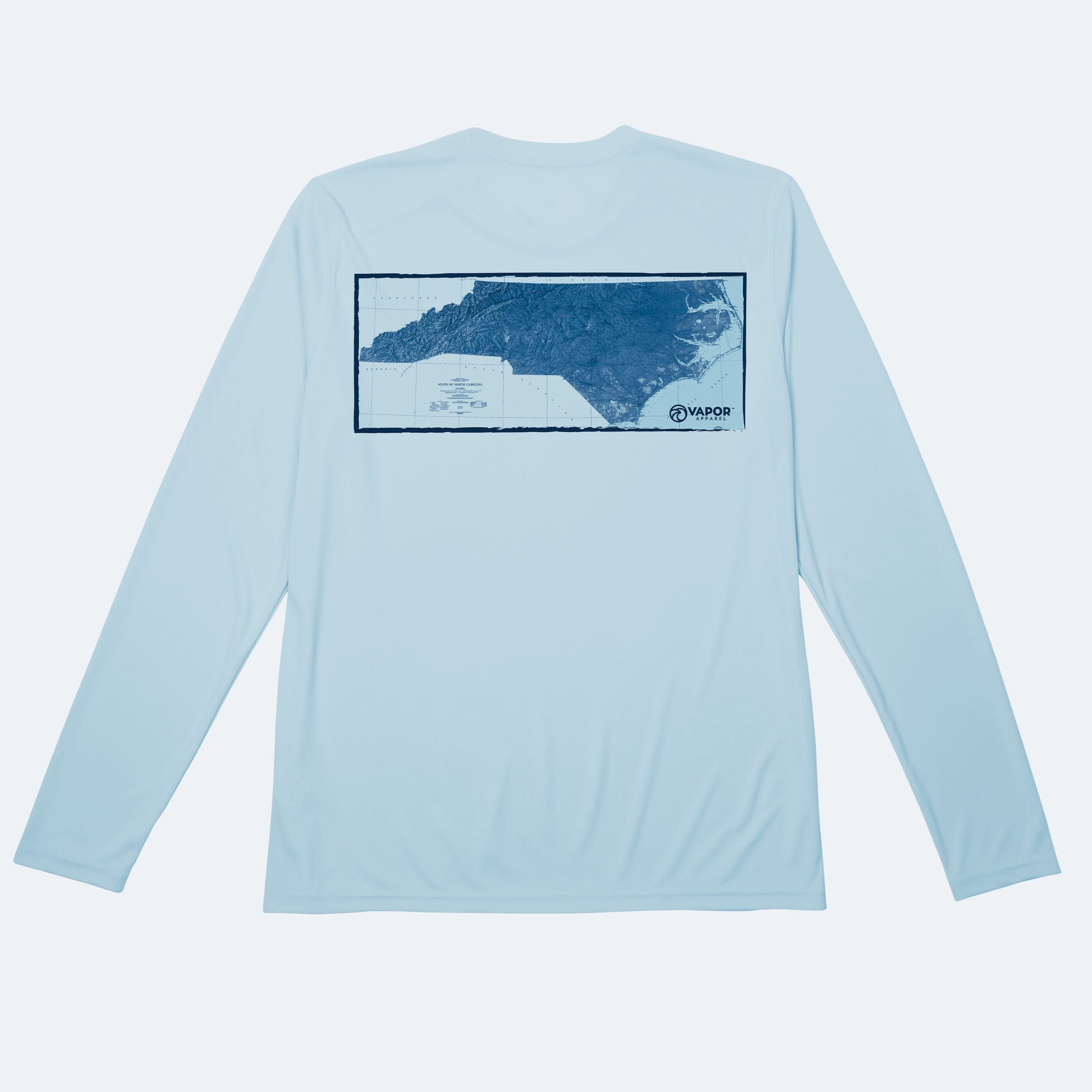 Vapor Apparel Sun Protection North Carolina Map Solar Long Sleeve