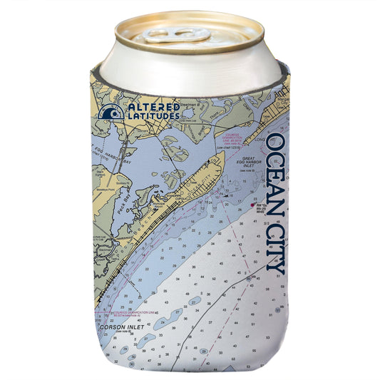 Ocean City, NJ Chart Can Cooler (4-Pack)