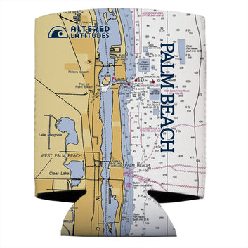 Palm Beach, FL Chart Can Cooler (4-Pack)