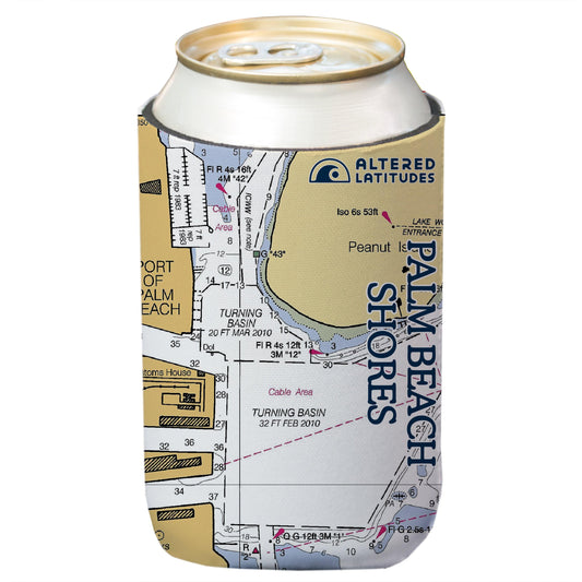 Palm Beach Shores Chart Can Cooler (4-Pack)