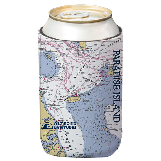 Paradise Island, Bahamas Chart Can Cooler (4-Pack)