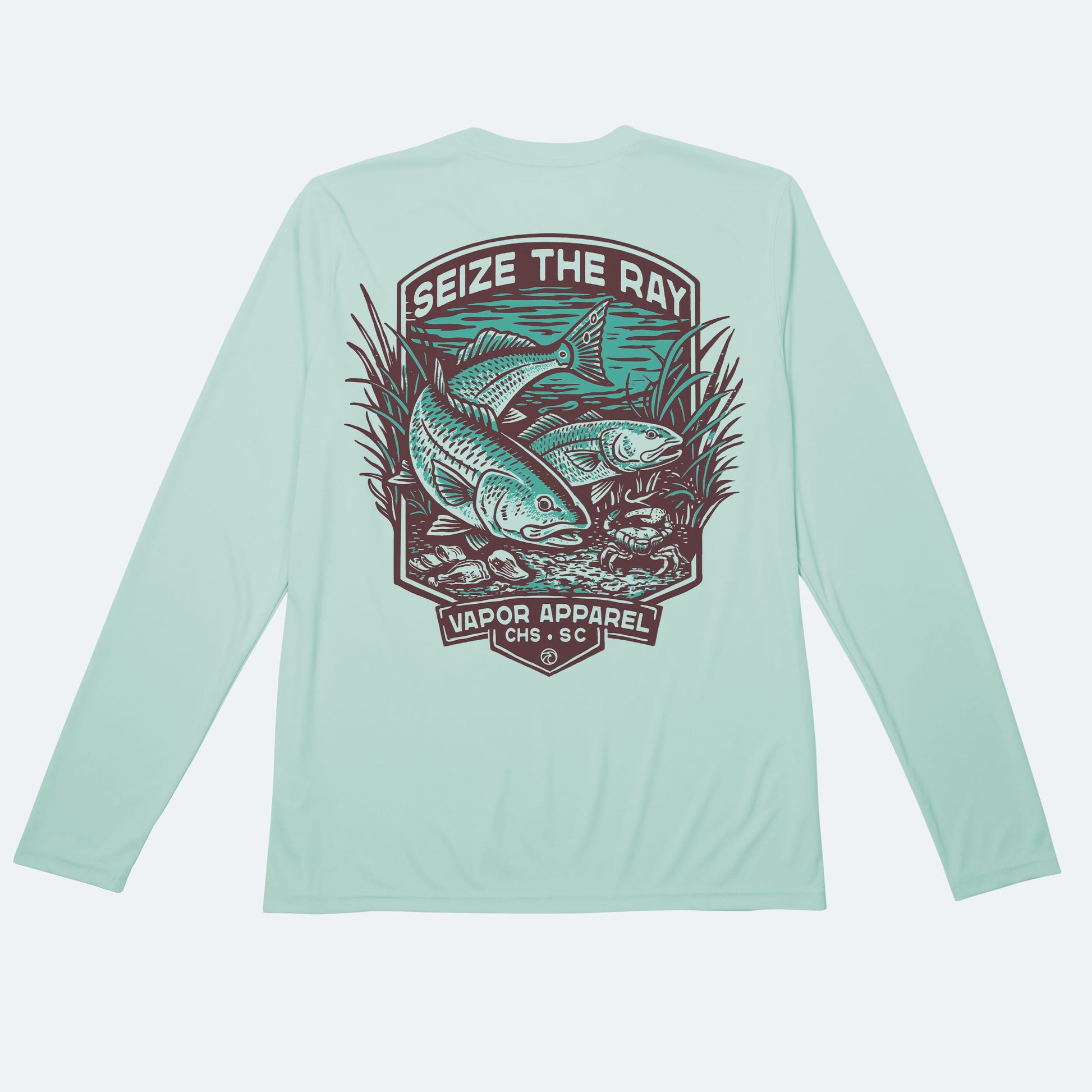 Vapor Apparel Sun Protection Redfish Badge Solar Long Sleeve