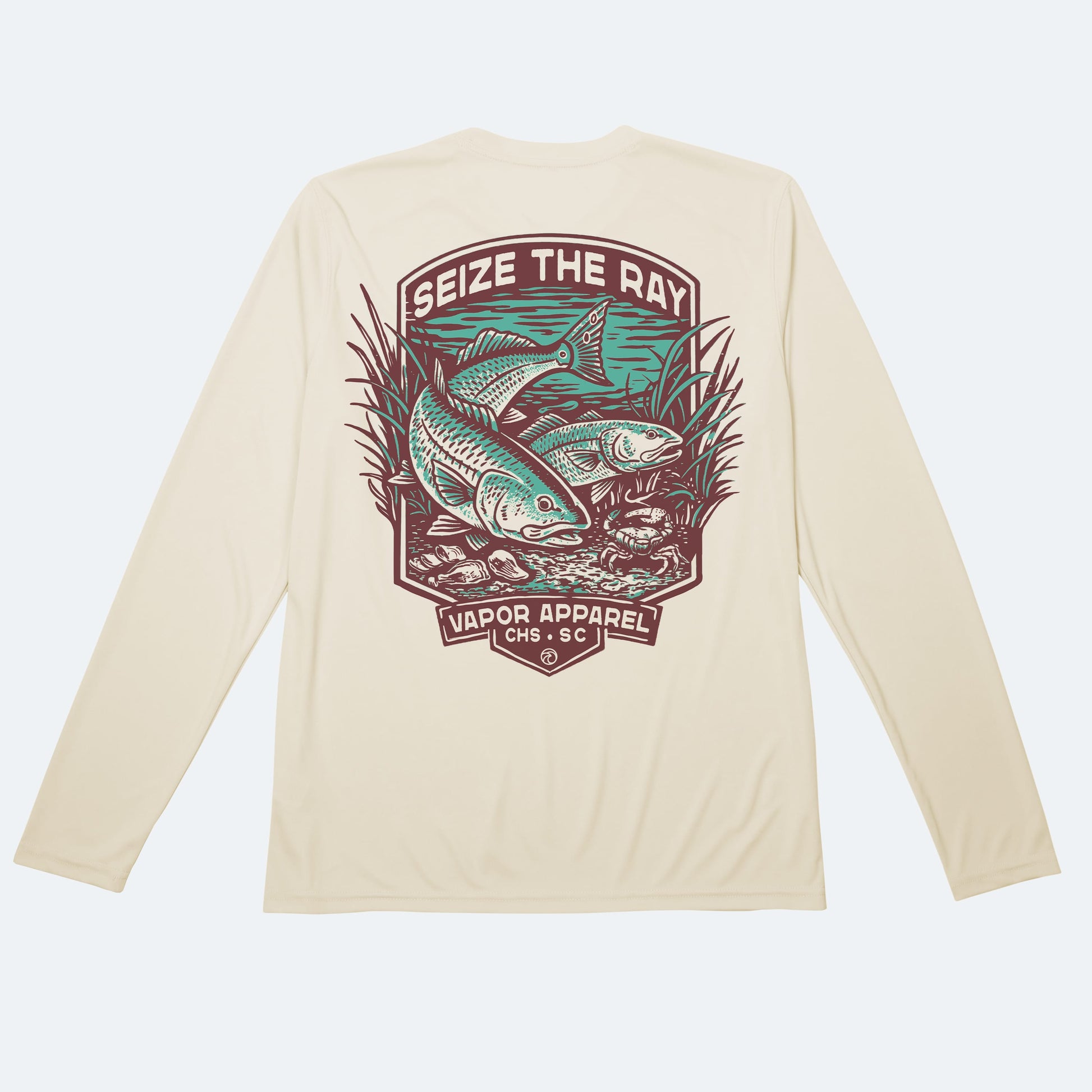 Vapor Apparel Sun Protection Redfish Badge Solar Long Sleeve