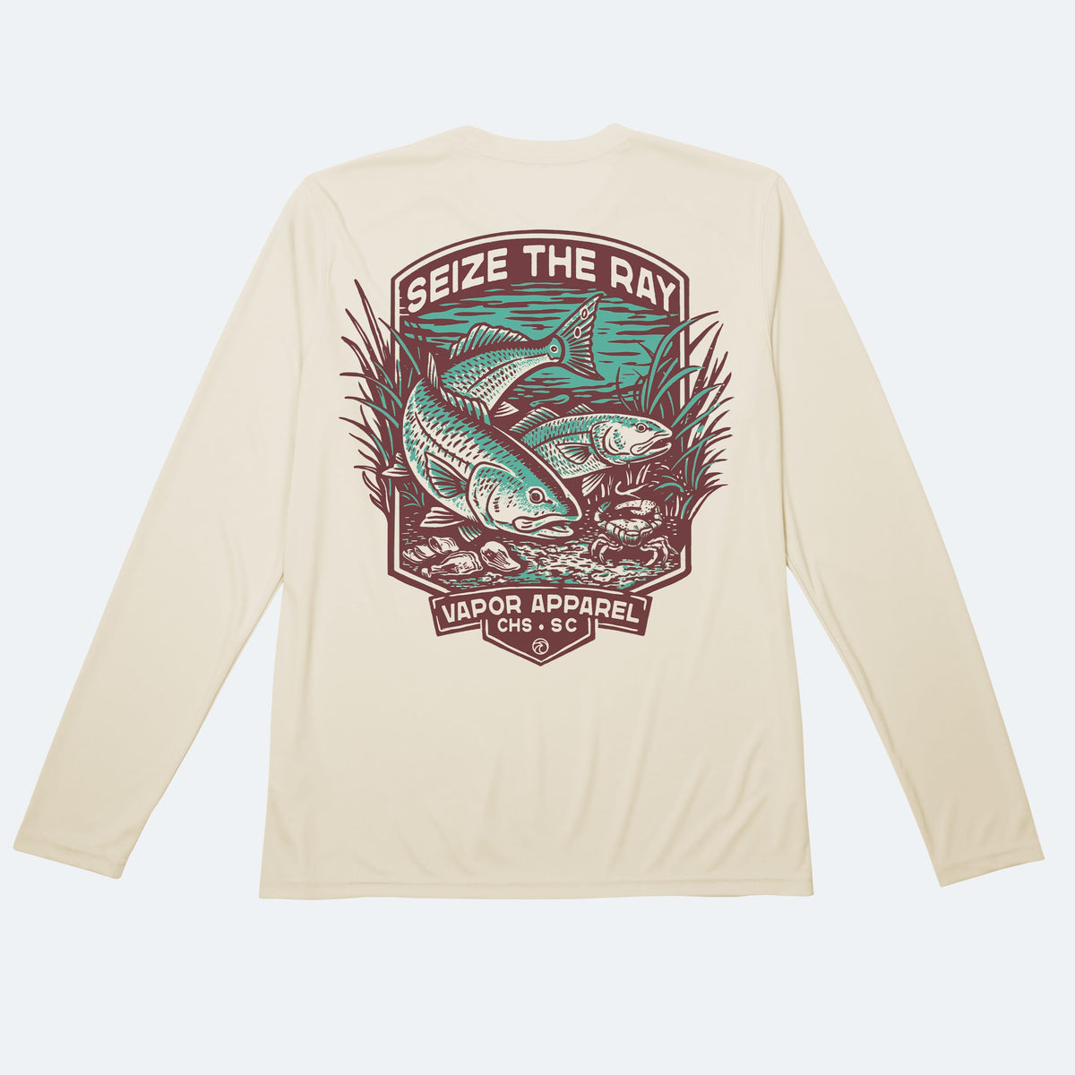Vapor Apparel Sun Protection Redfish Badge Solar Long Sleeve