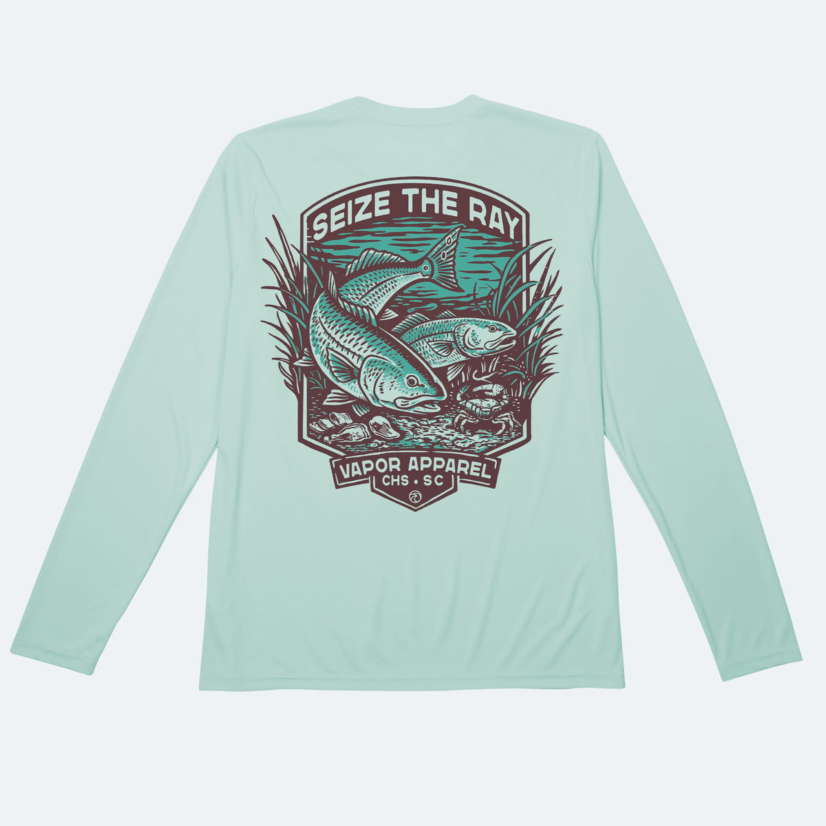 Vapor Apparel Sun Protection Redfish Badge Solar Long Sleeve
