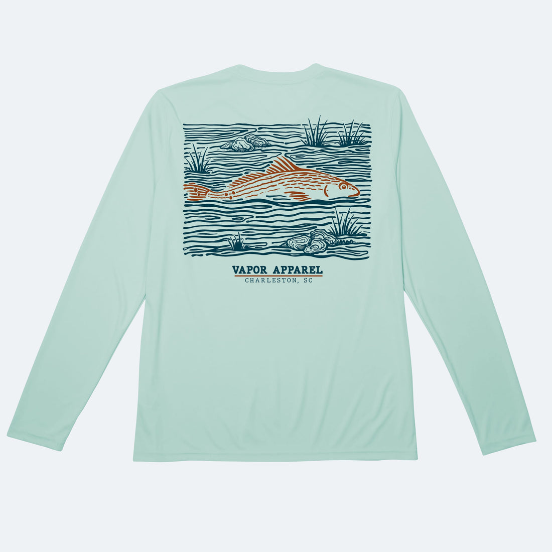 Vapor Apparel Sun Protection Redfish Ripple Solar Long Sleeve
