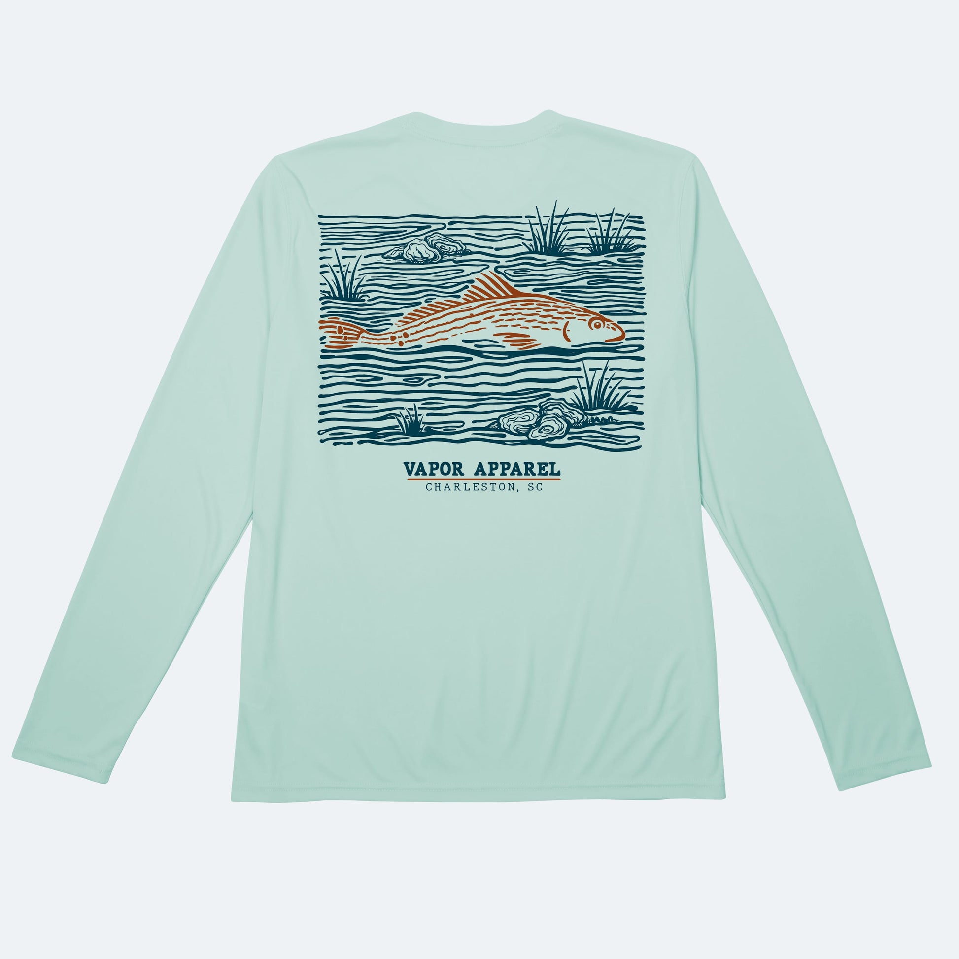 Vapor Apparel Sun Protection Redfish Ripple Solar Long Sleeve
