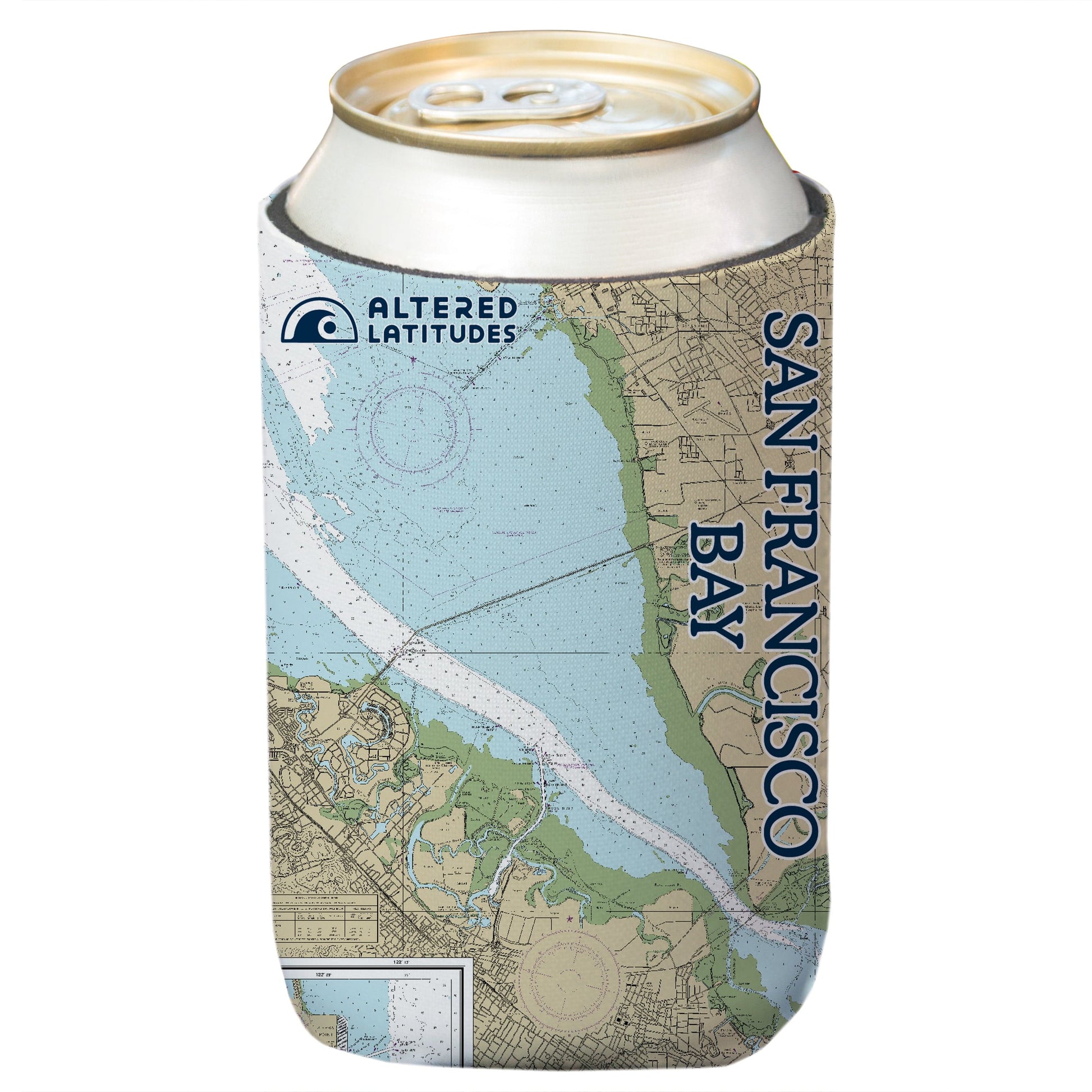 Vapor Apparel Sun Protection San Francisco Bay Chart Can Cooler (4-Pack)