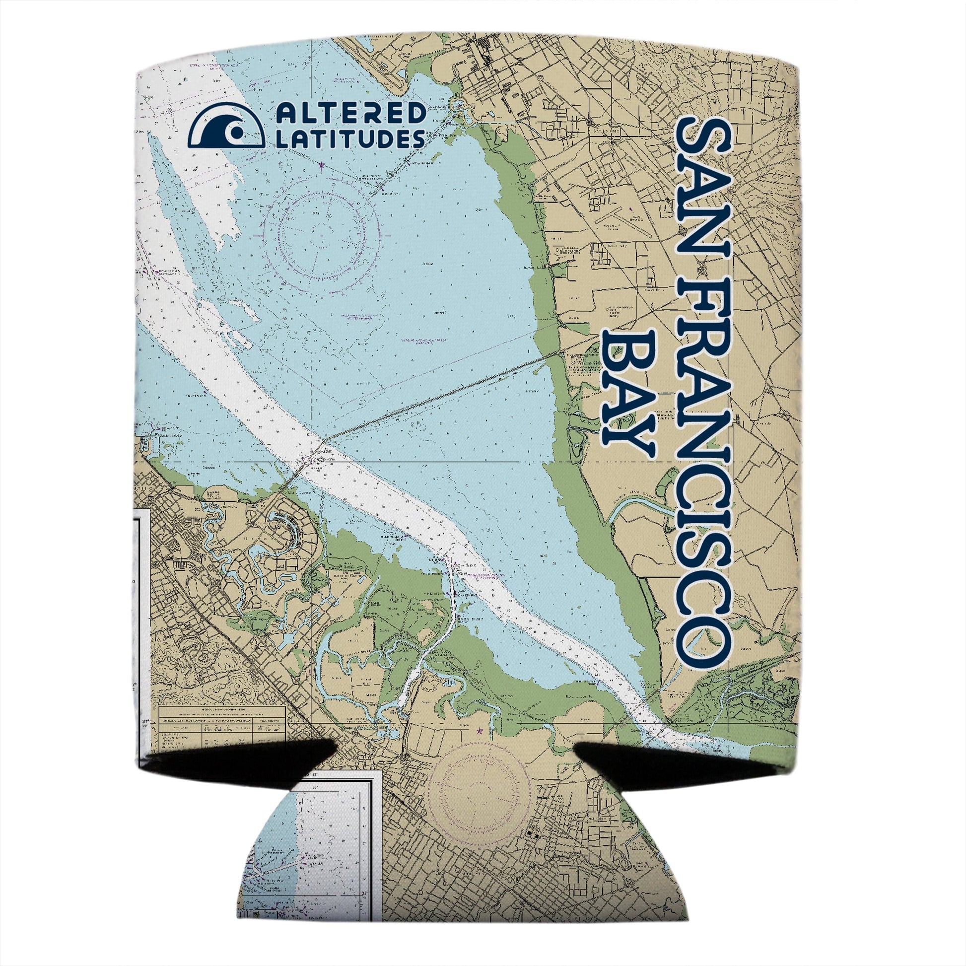 Vapor Apparel Sun Protection San Francisco Bay Chart Can Cooler (4-Pack)