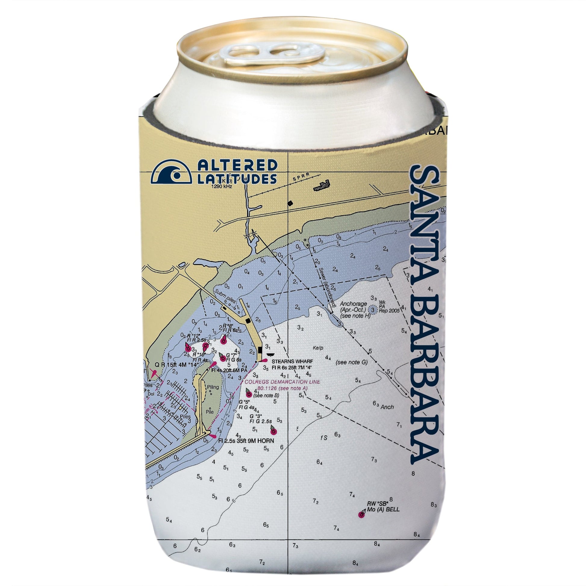 Vapor Apparel Sun Protection Santa Barbara Chart Can Cooler (4-Pack)