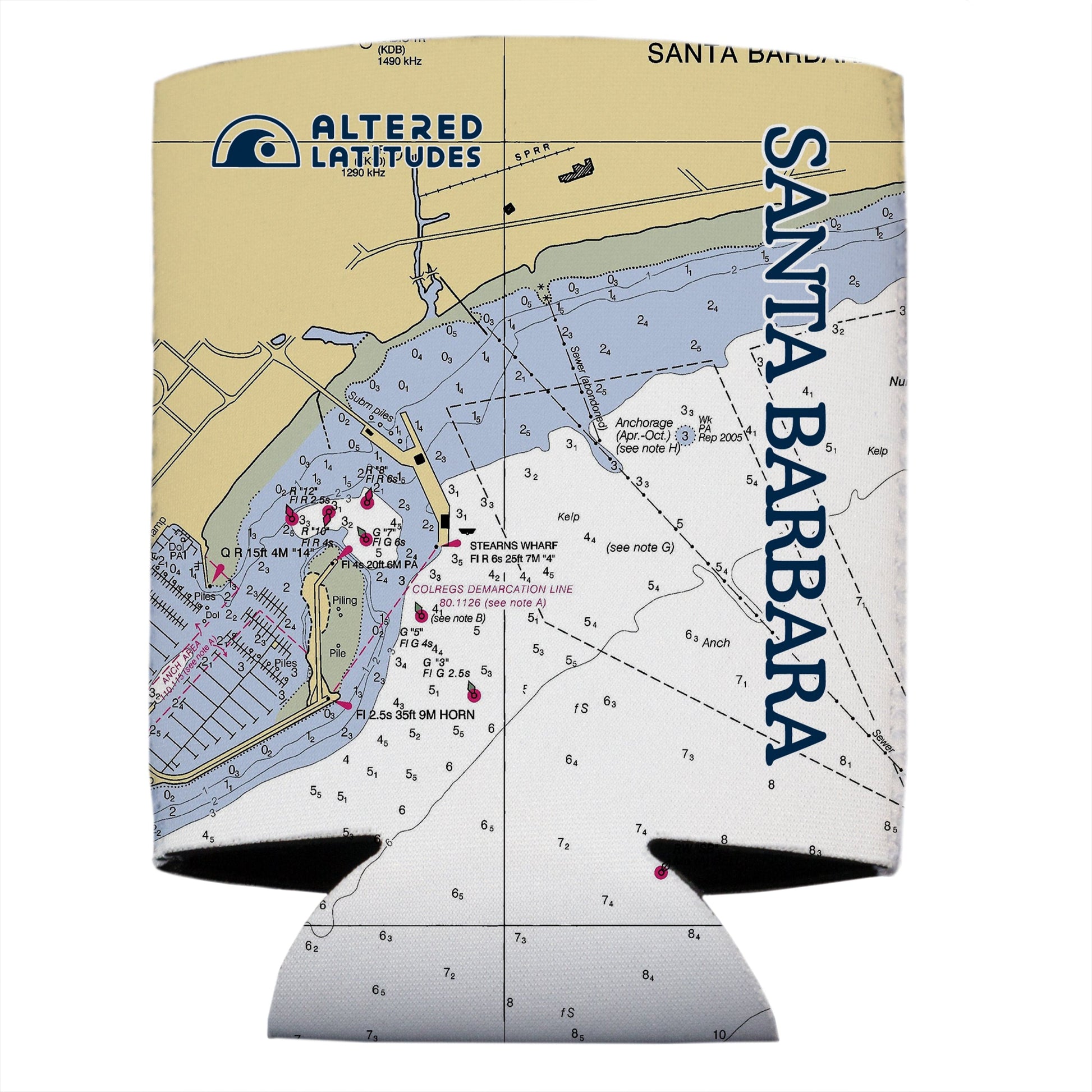 Vapor Apparel Sun Protection Santa Barbara Chart Can Cooler (4-Pack)