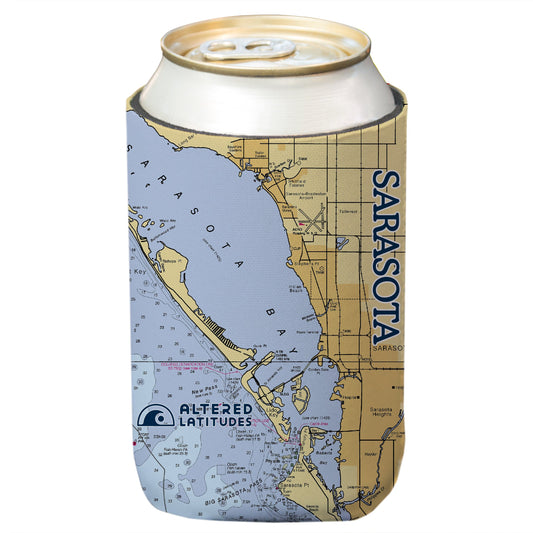 Sarasota Chart Can Cooler (4-Pack)