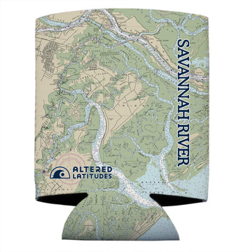 Savannah River Chart Can Cooler (4-Pack)