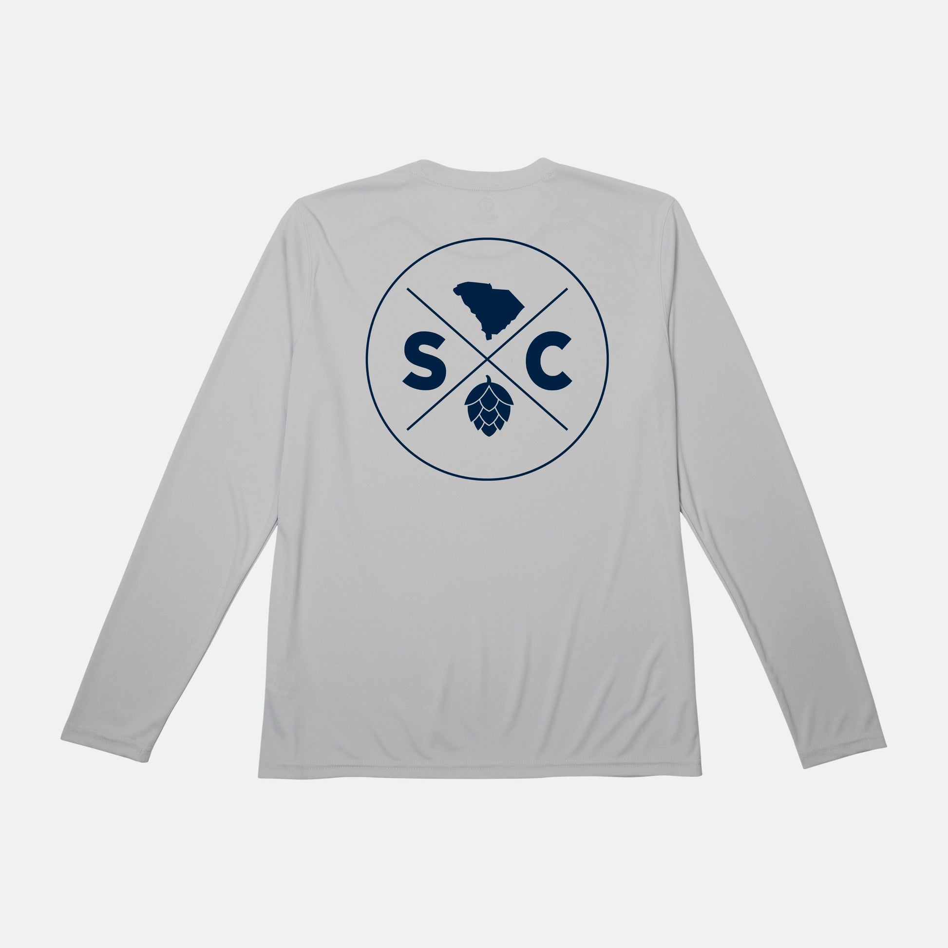 Impact Partner SC Brewers Guild | Beer Hops | Men's Performance Long Sleeve | UPF 50 Pearl Grey / Small