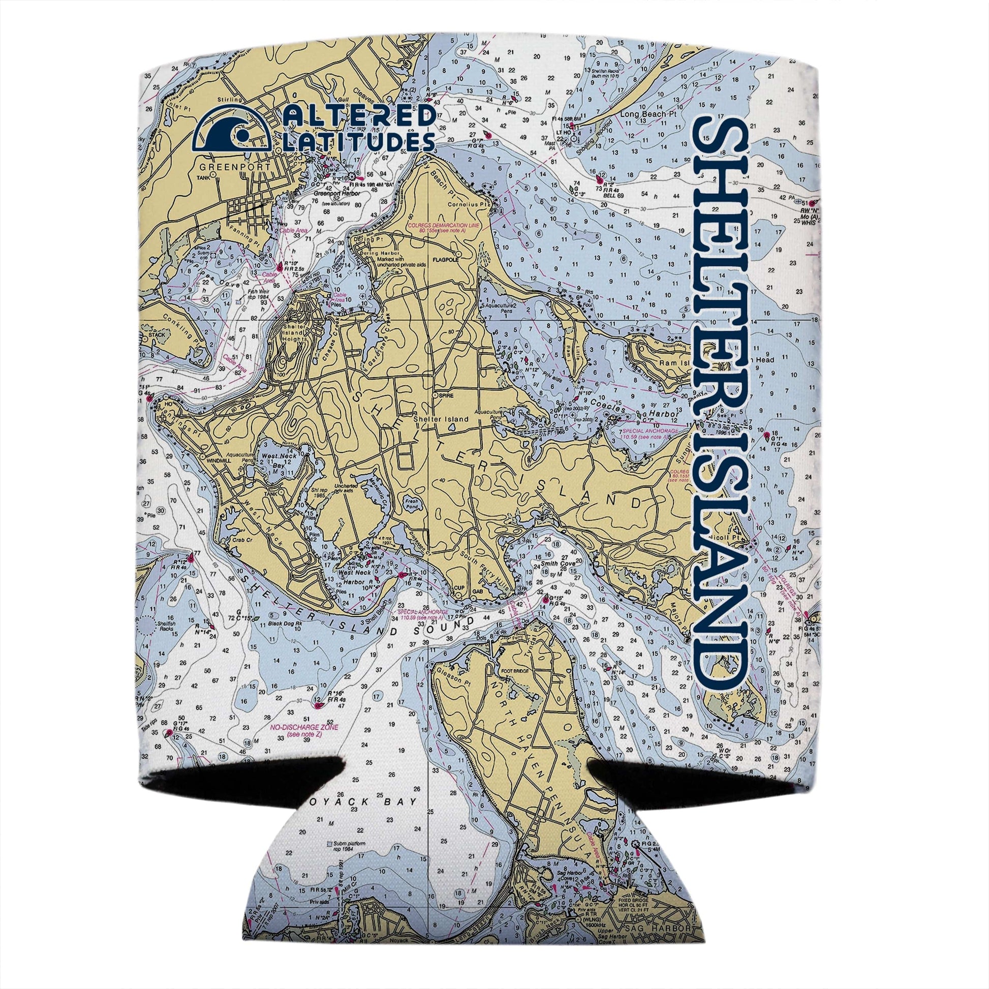 Vapor Apparel Sun Protection Shelter Island Chart Can Cooler (4-Pack)