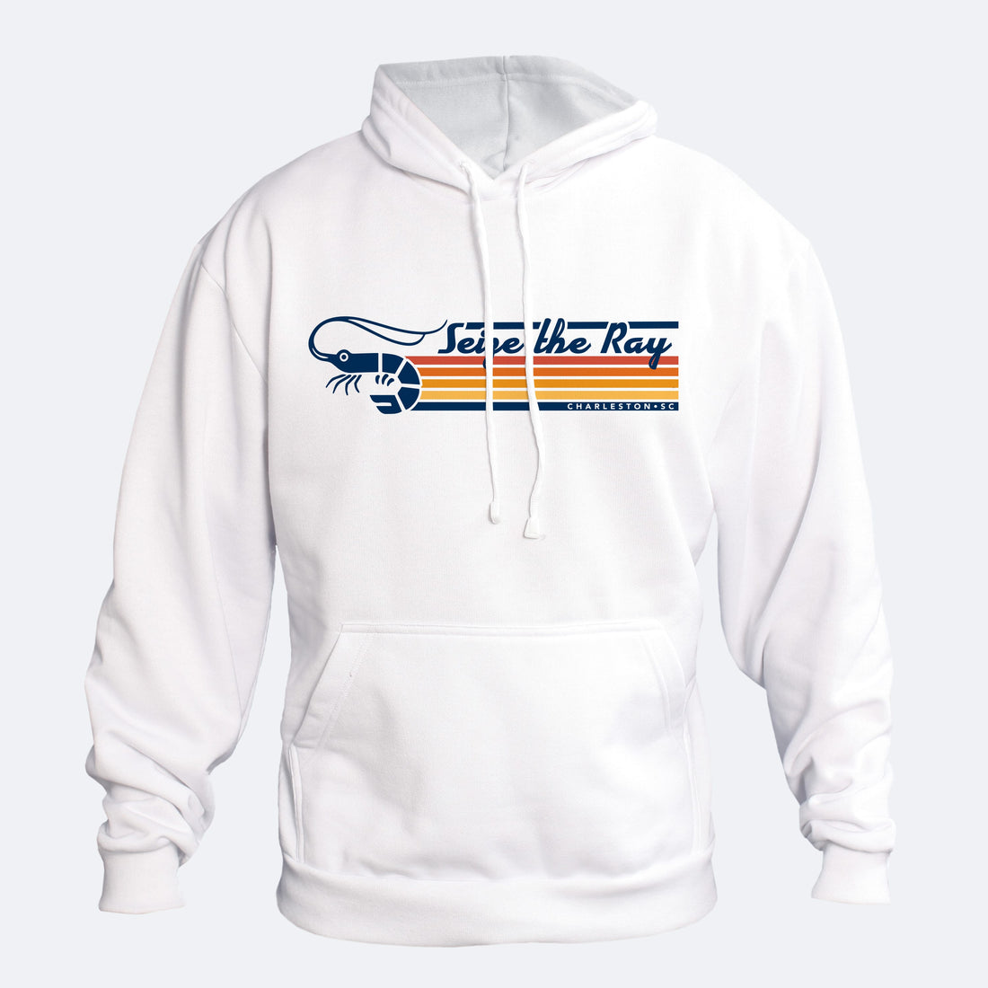 Vapor Apparel Sun Protection Shrimp Stripes Spun Fleece Hoodie