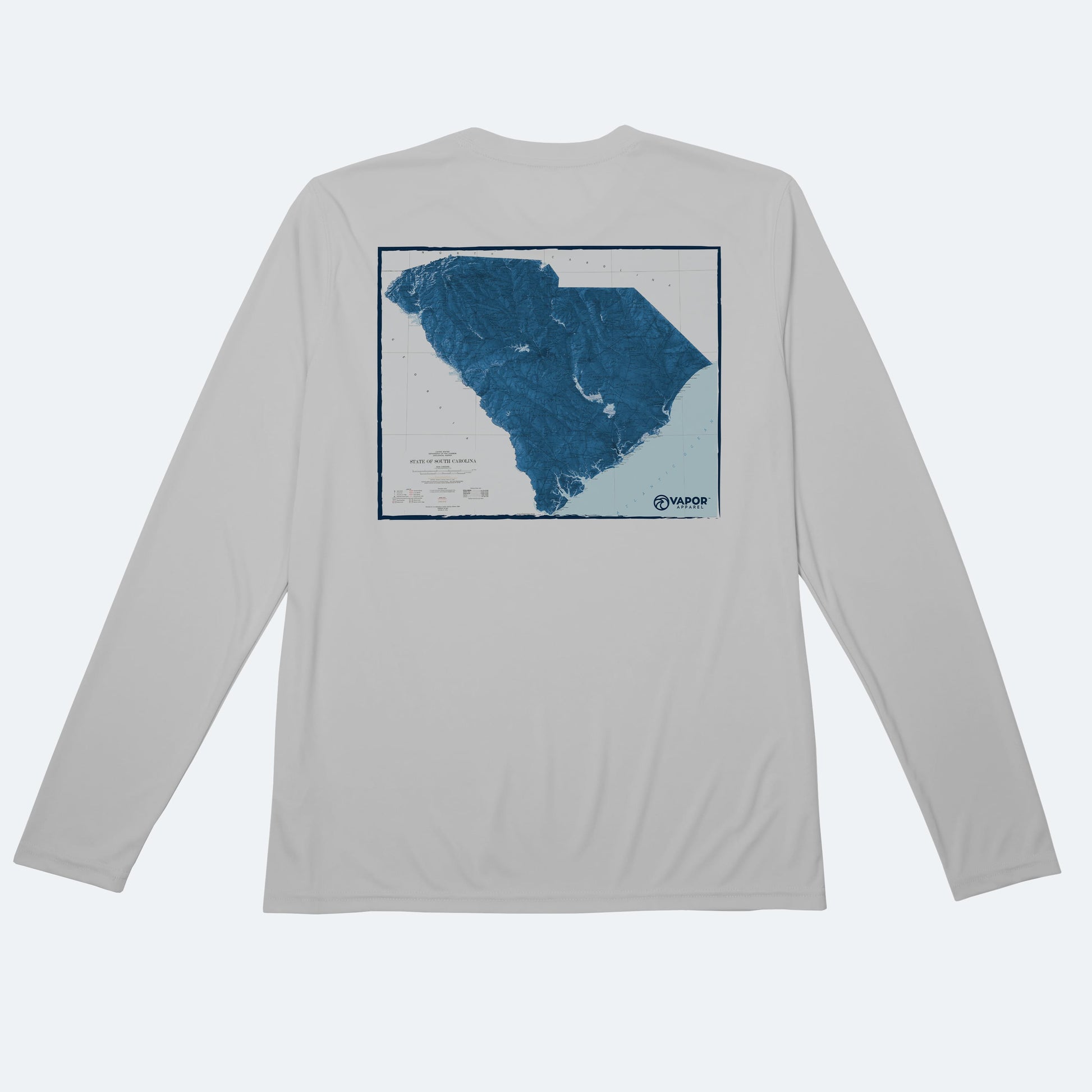 Vapor Apparel Sun Protection South Carolina Map Solar Long Sleeve