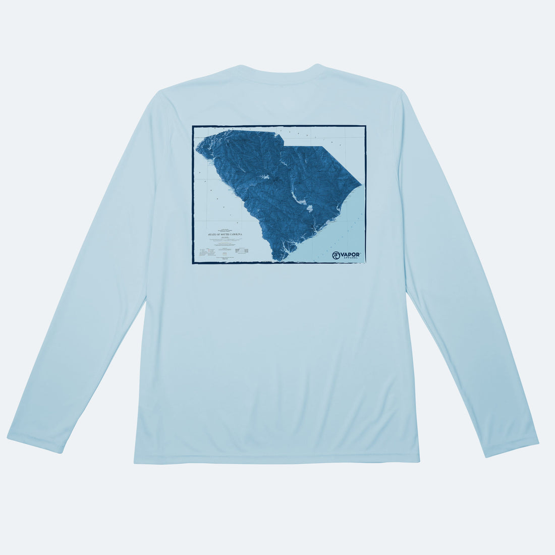 Vapor Apparel Sun Protection South Carolina Map Solar Long Sleeve