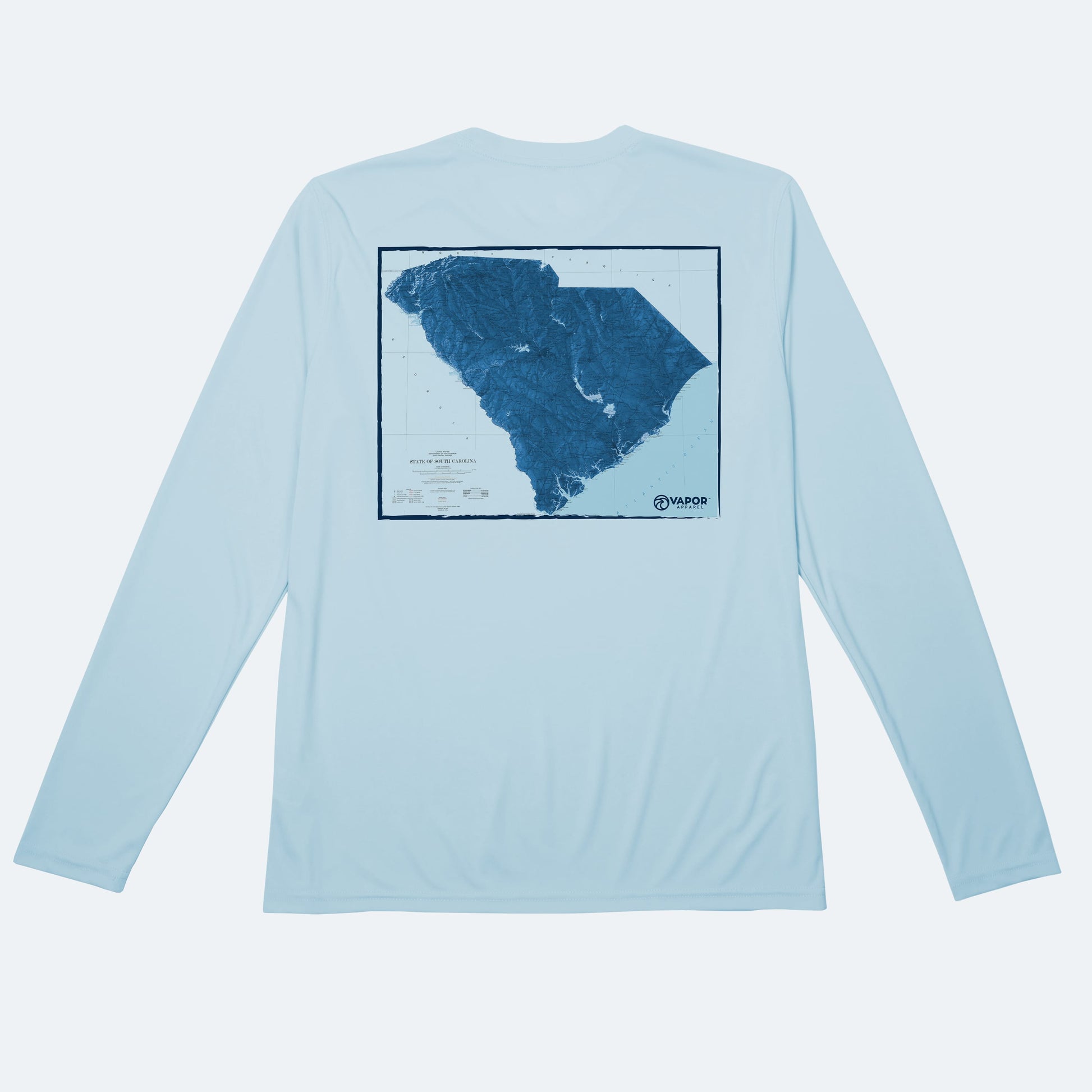 Vapor Apparel Sun Protection South Carolina Map Solar Long Sleeve
