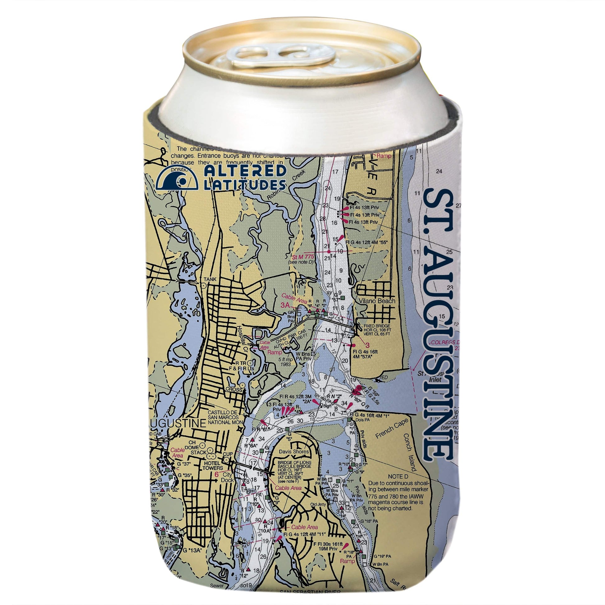 Vapor Apparel Sun Protection St. Augustine Chart Can Cooler (4-Pack)