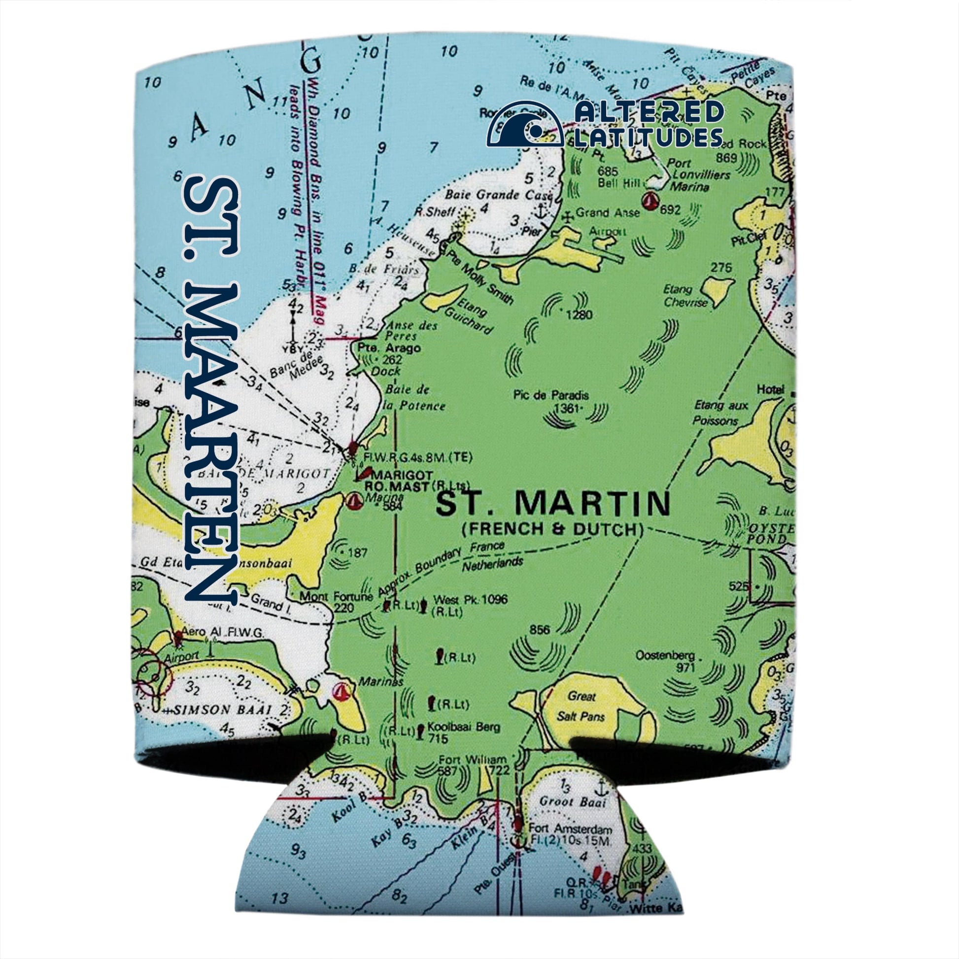 Vapor Apparel Sun Protection St. Maarten Chart Can Cooler (4-Pack)