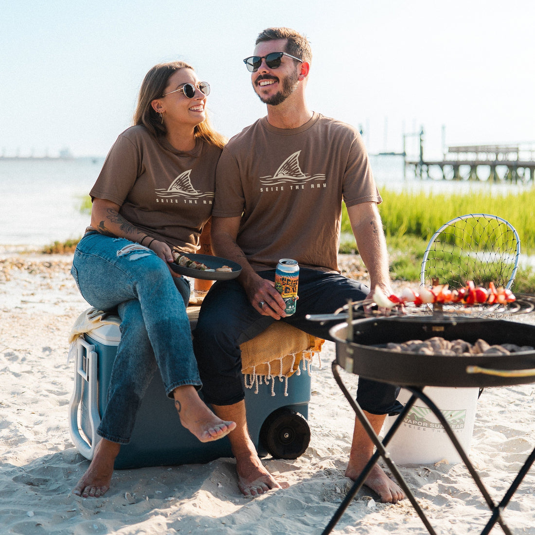 Vapor Apparel Sun Protection STR Red Fin Short Sleeve Tee