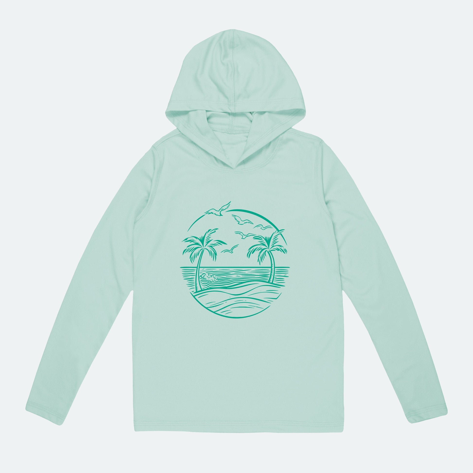 Vapor Apparel Sun Protection Toddler Beach Line Art Solar Hoodie