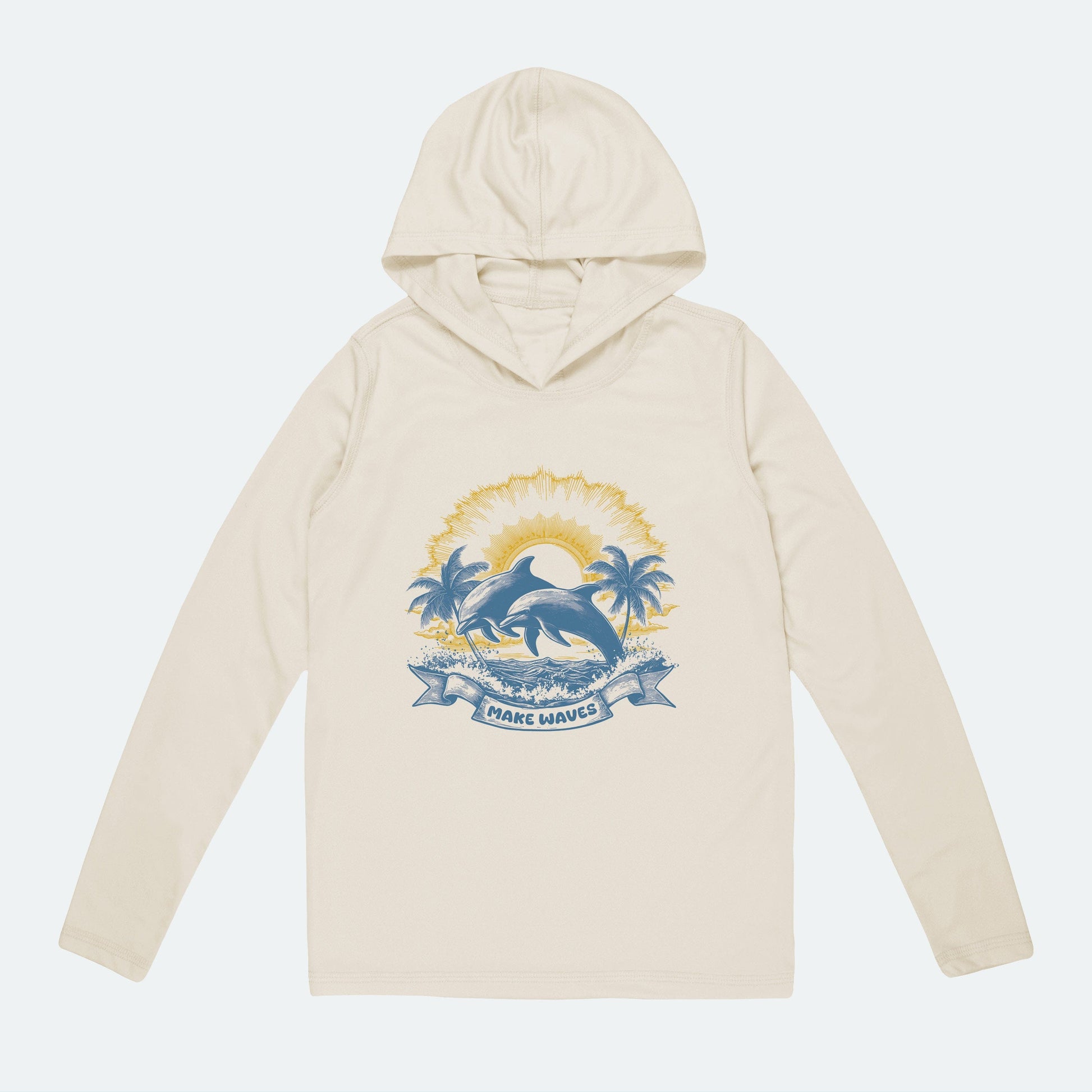 Vapor Apparel Sun Protection Toddler Dolphins Make Waves Solar Hoodie