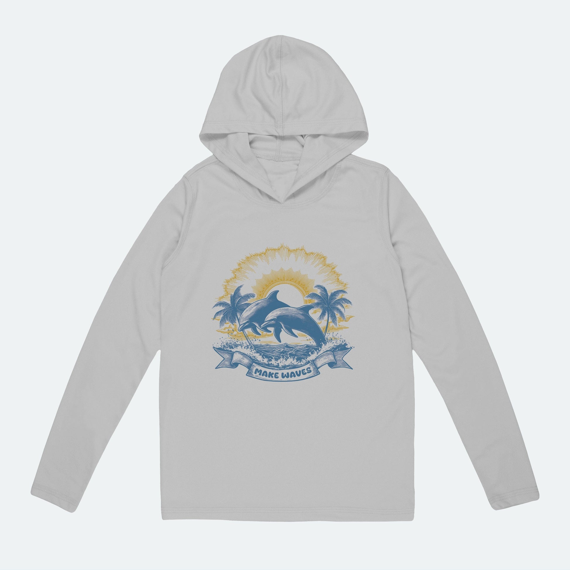 Vapor Apparel Sun Protection Toddler Dolphins Make Waves Solar Hoodie