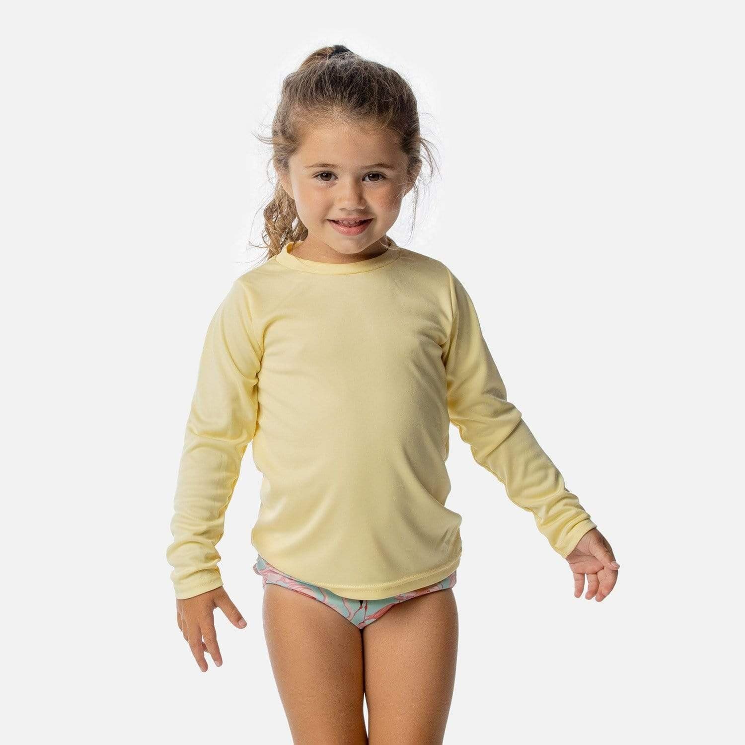 Girl Long Sleeve Upf 50+ Sun Protection Kids Beachwear With Front Zipper Swimwear