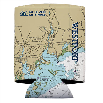 Westport, CT Chart Can Cooler (4-Pack)