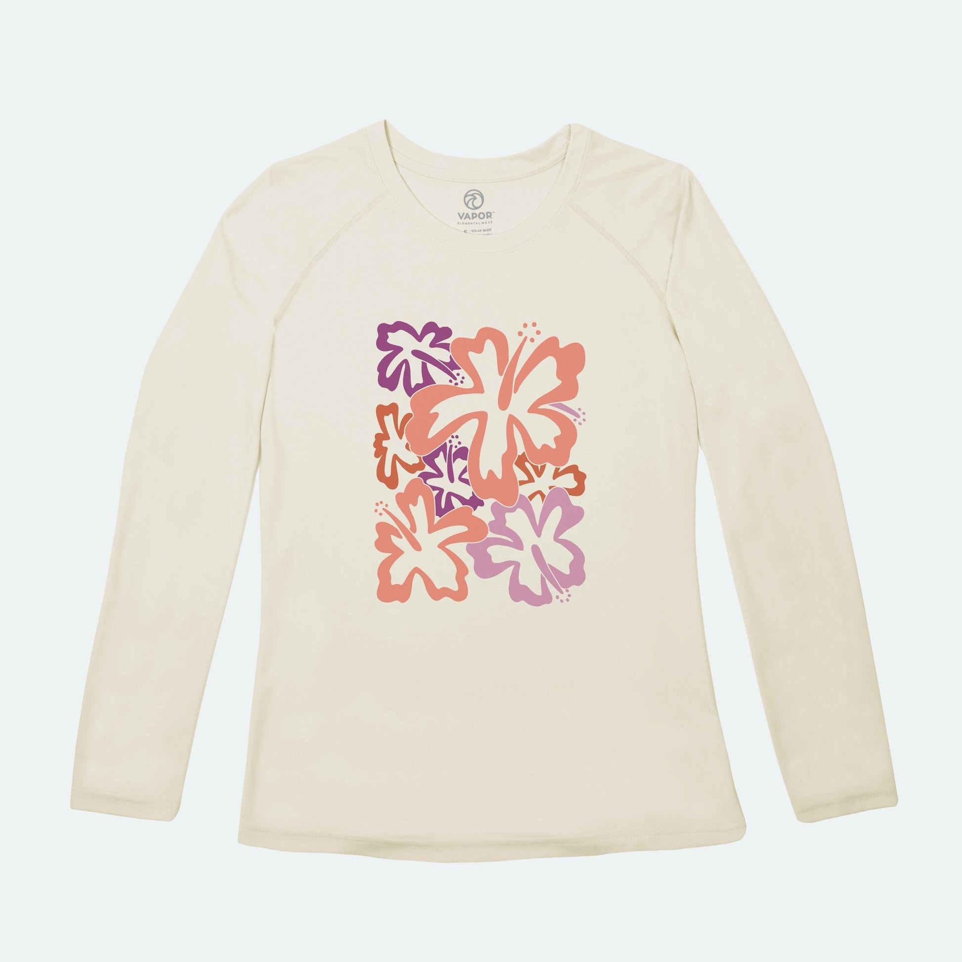 Vapor Apparel Sun Protection Women's Funky Hibiscus Solar Long Sleeve