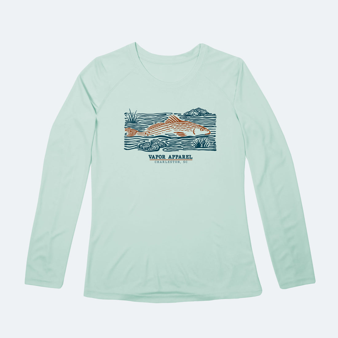 Vapor Apparel Sun Protection Women's Redfish Ripple Solar Long Sleeve
