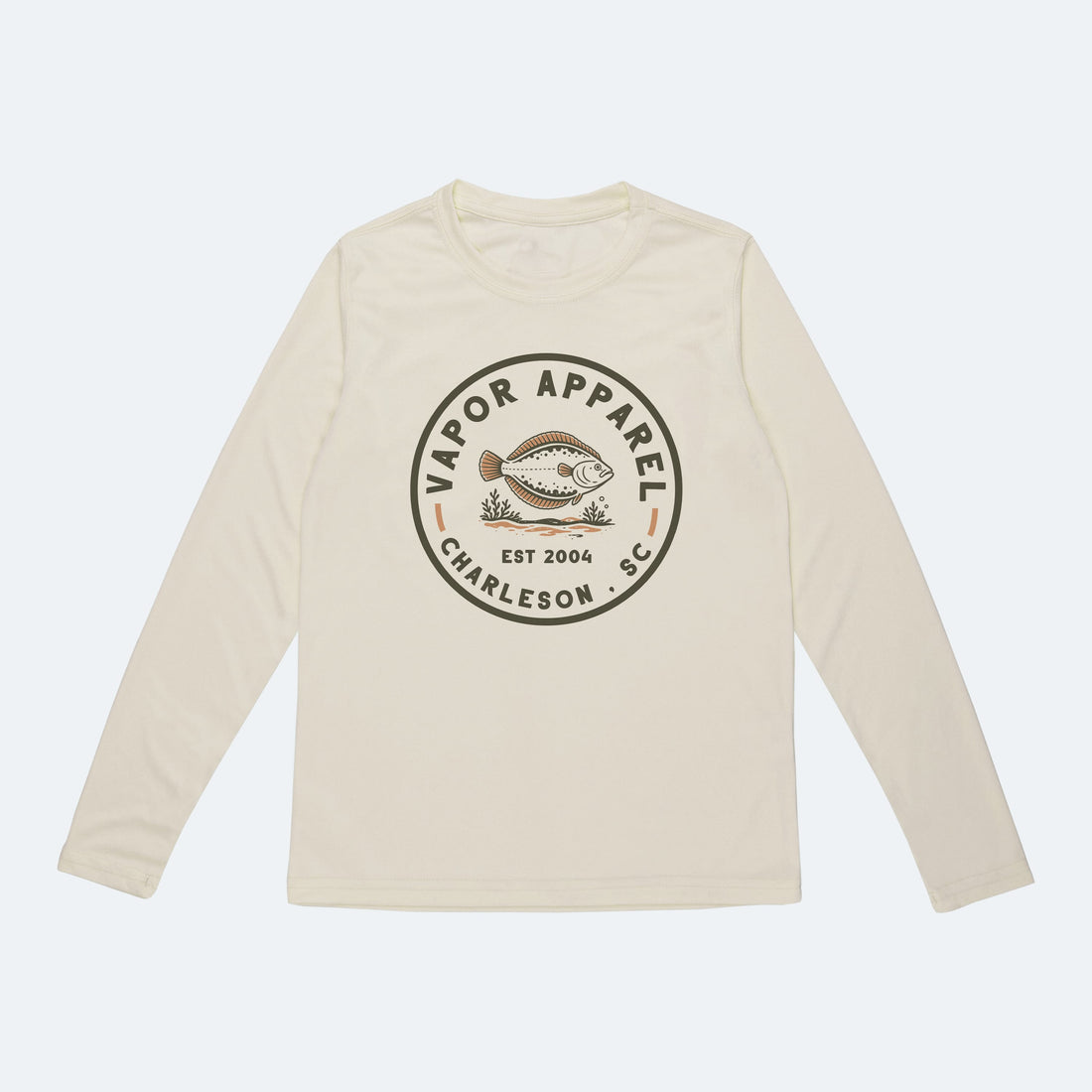 Vapor Apparel Sun Protection Youth Flounder Stamp Solar Long Sleeve